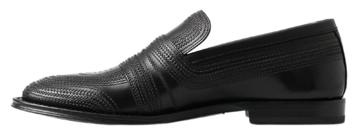Mocassins élégants en cuir noir Dolce &amp; Gabbana