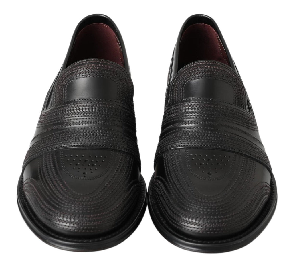 Mocassins élégants en cuir noir Dolce &amp; Gabbana