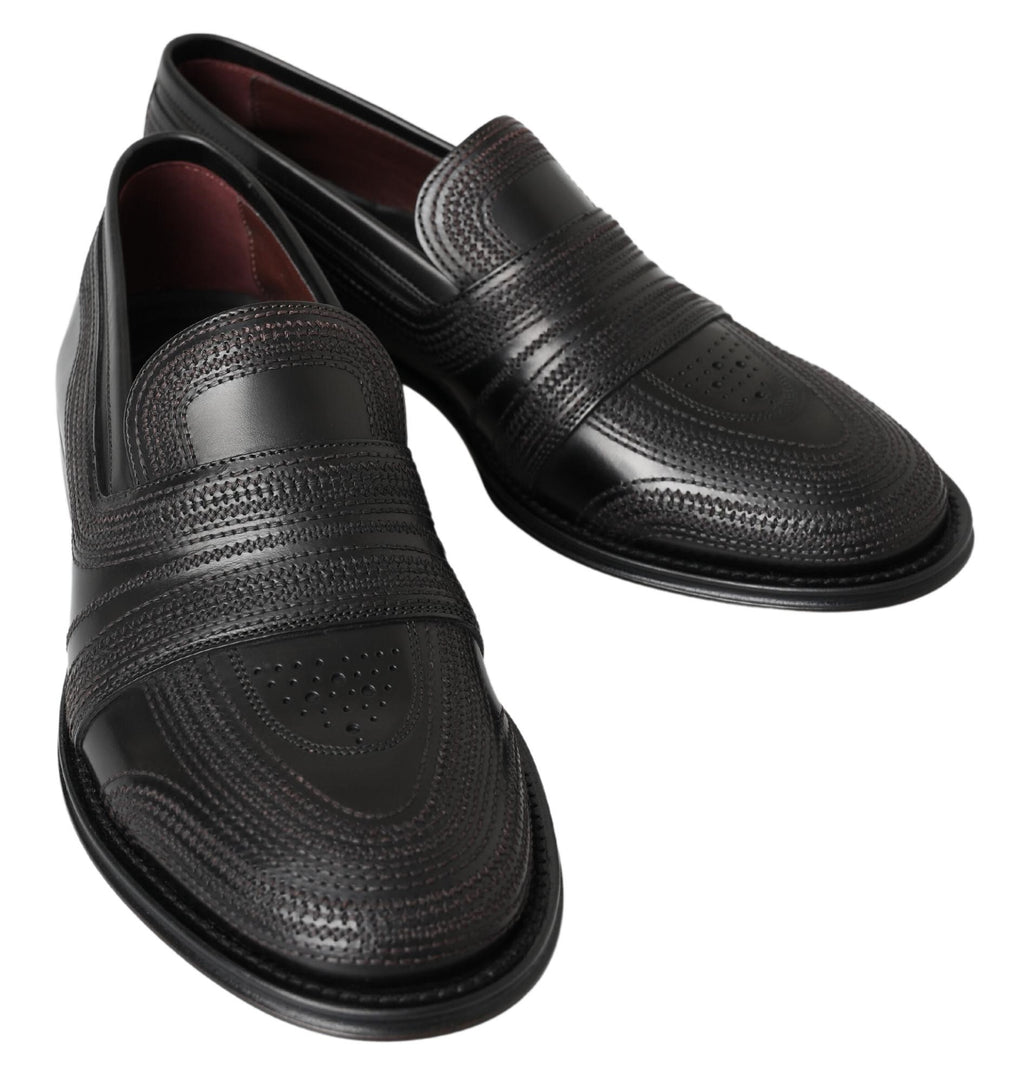 Mocassins élégants en cuir noir Dolce &amp; Gabbana