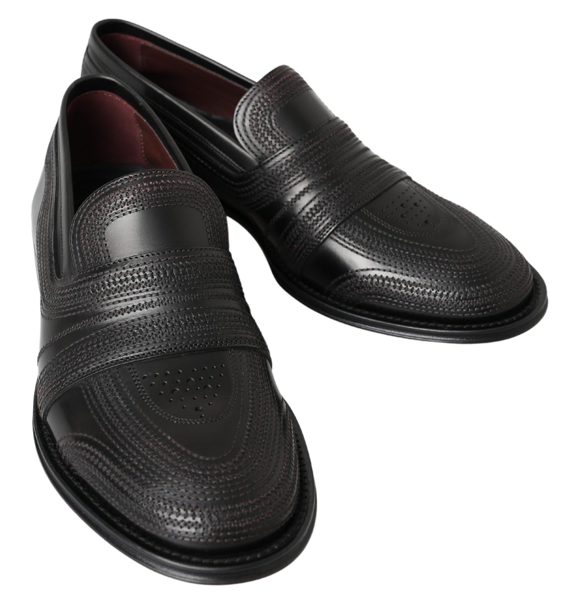Mocassins élégants en cuir noir Dolce &amp; Gabbana