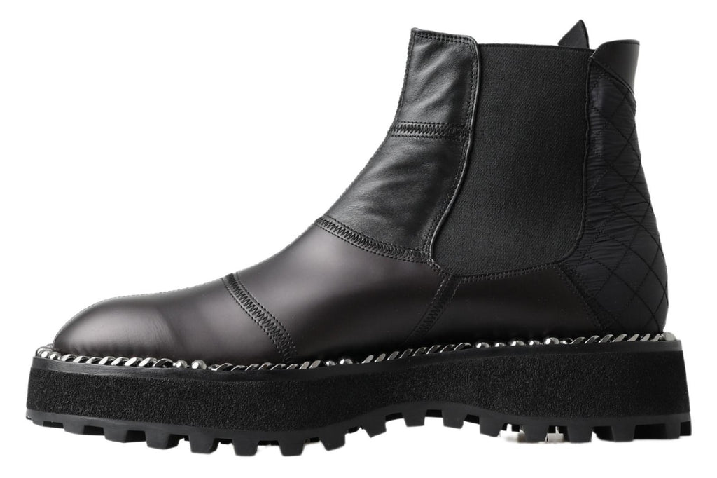 Dolce &amp; Gabbana Elegante schwarze Stretch-Stiefel zum Hineinschlüpfen