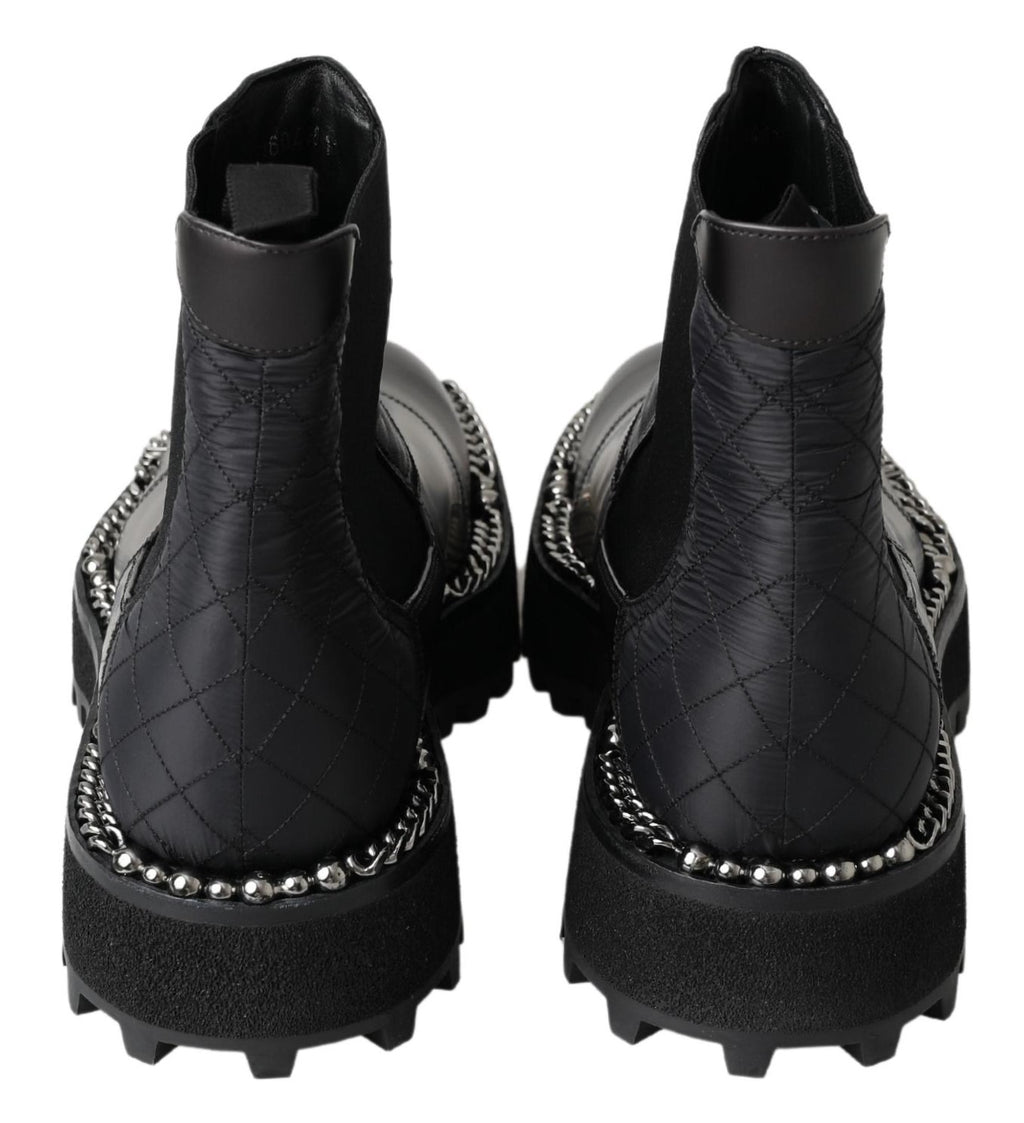 Dolce &amp; Gabbana Elegante schwarze Stretch-Stiefel zum Hineinschlüpfen