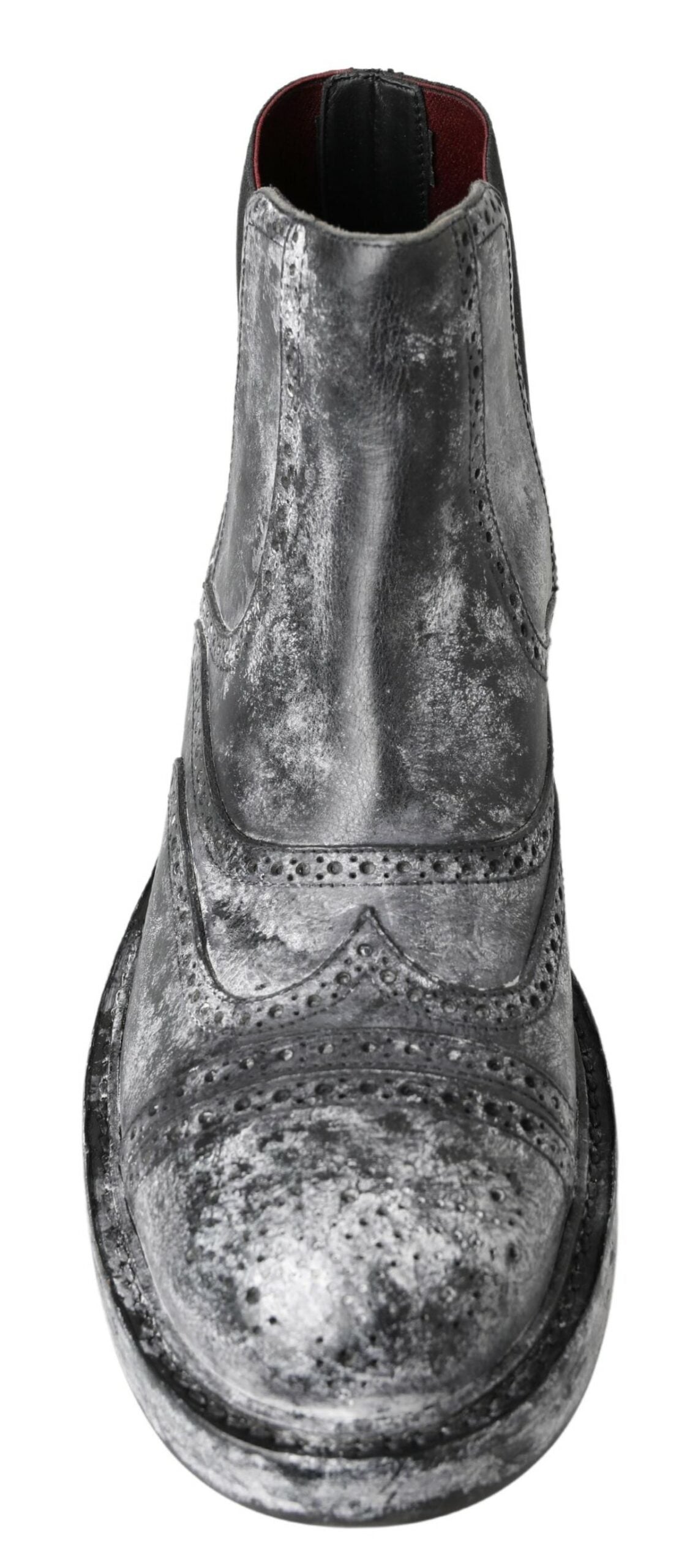 Dolce &amp; Gabbana – Elegante, schwarze Chelsea-Stiefeletten mit verblasstem Muster