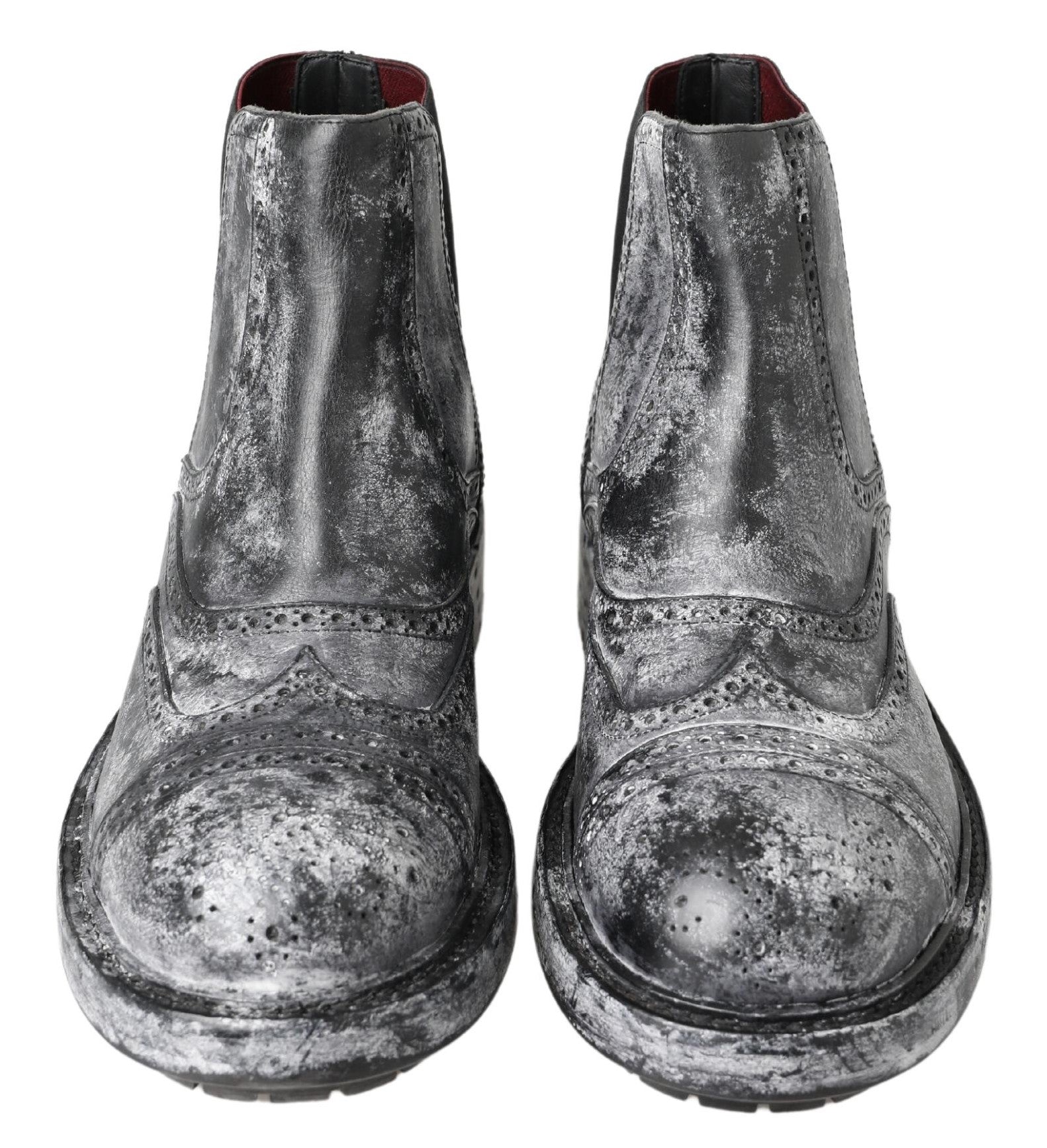 Dolce &amp; Gabbana – Elegante, schwarze Chelsea-Stiefeletten mit verblasstem Muster