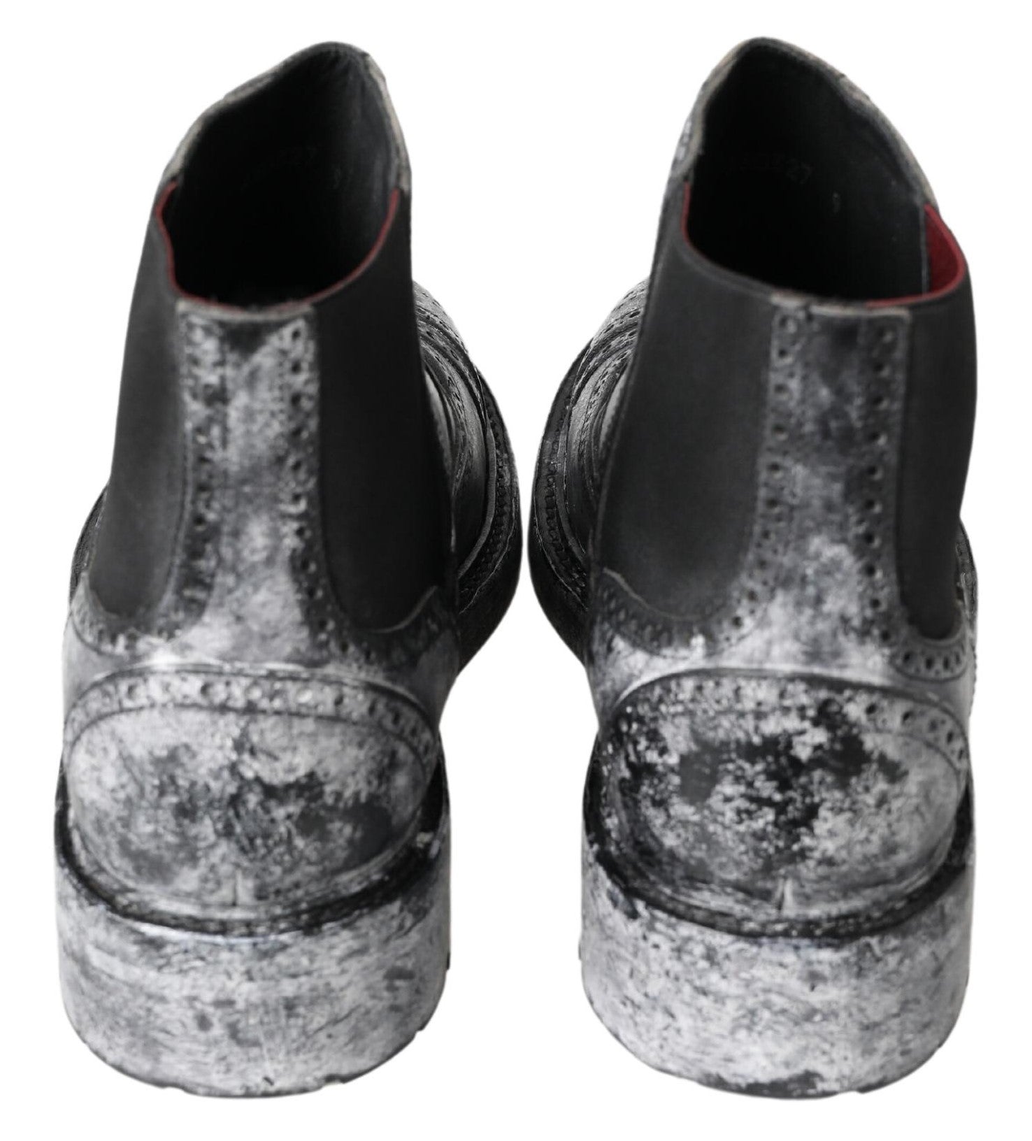 Dolce &amp; Gabbana – Elegante, schwarze Chelsea-Stiefeletten mit verblasstem Muster