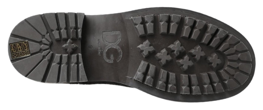 Dolce &amp; Gabbana – Elegante, schwarze Chelsea-Stiefeletten mit verblasstem Muster