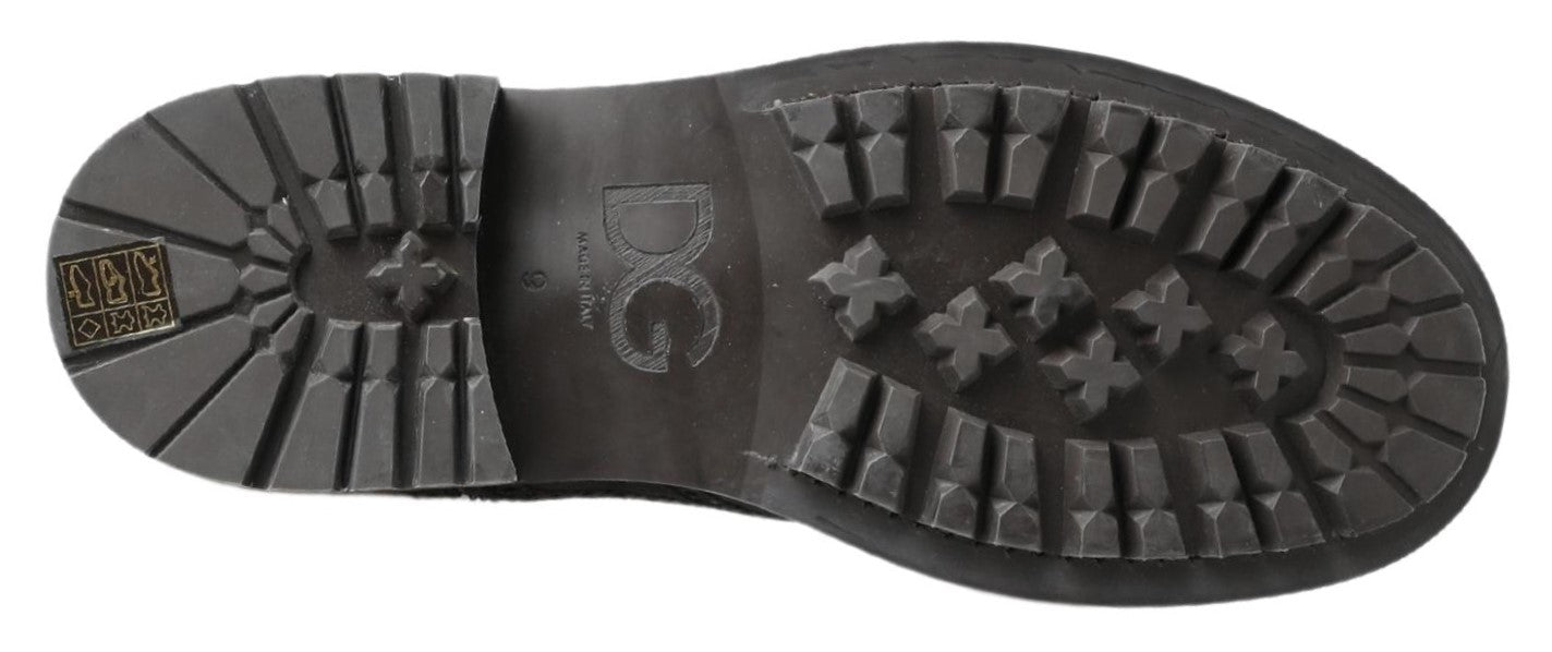 Dolce &amp; Gabbana – Elegante, schwarze Chelsea-Stiefeletten mit verblasstem Muster