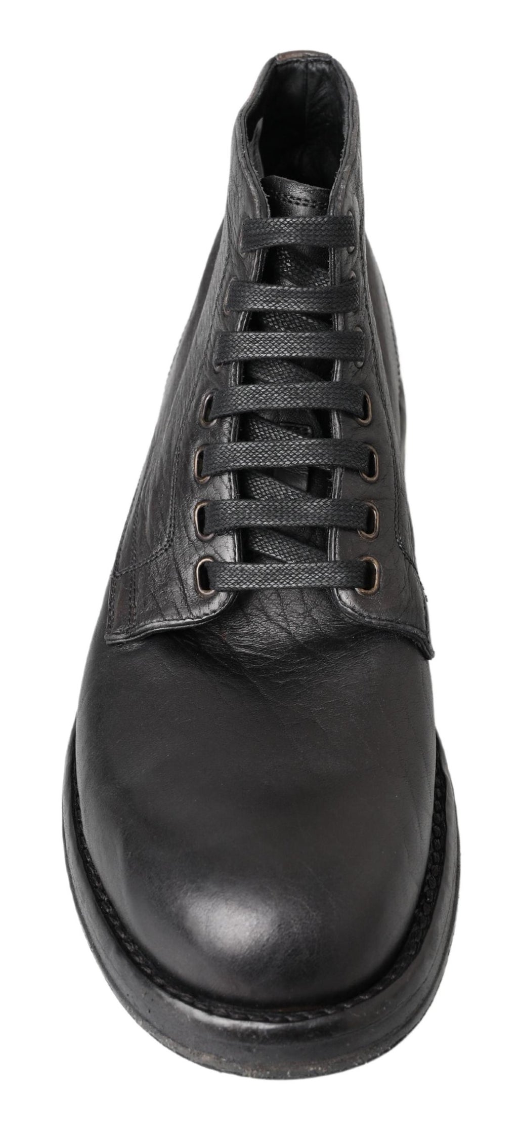 Dolce &amp; Gabbana – Equisite – Schwarze Lederstiefel zum Schnüren