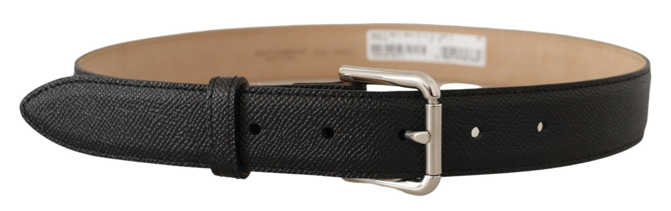 Ceinture en cuir authentique noire élégante Dolce &amp; Gabbana