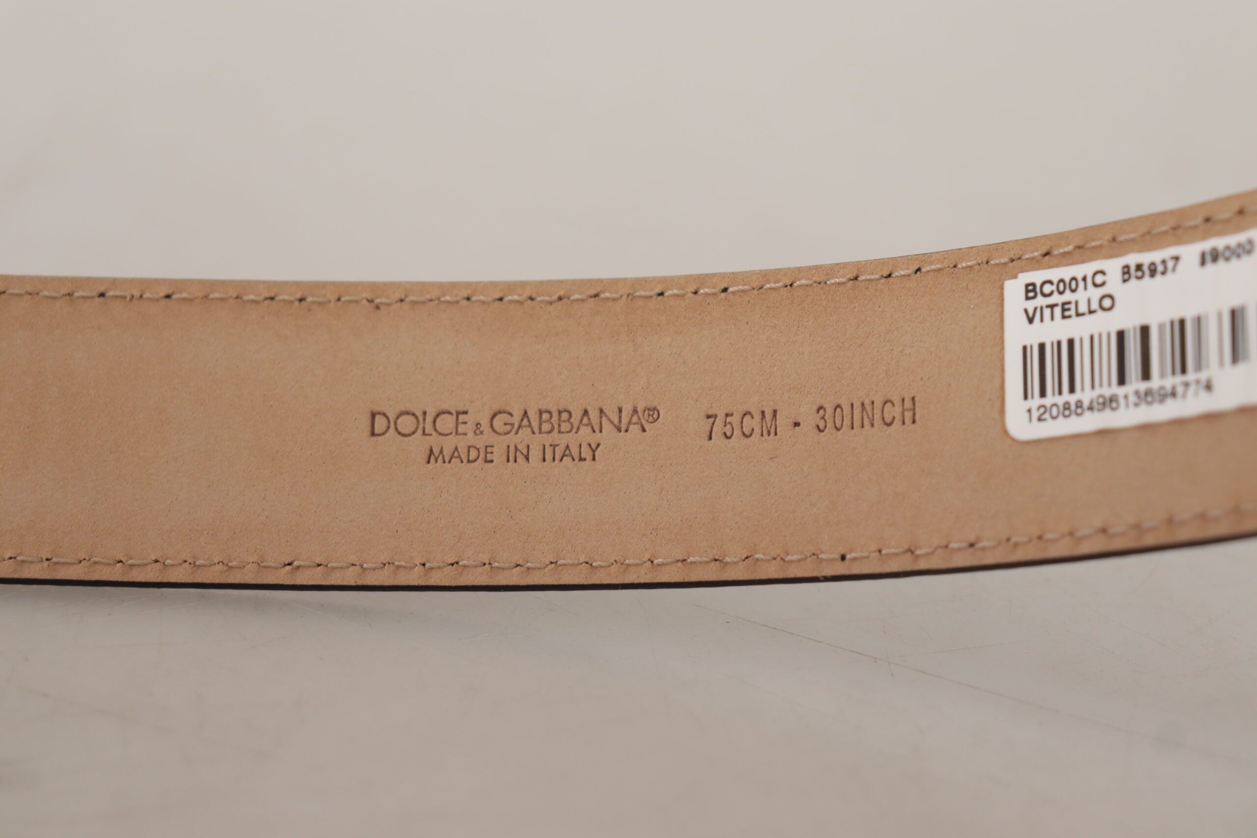 Ceinture en cuir authentique noire élégante Dolce &amp; Gabbana