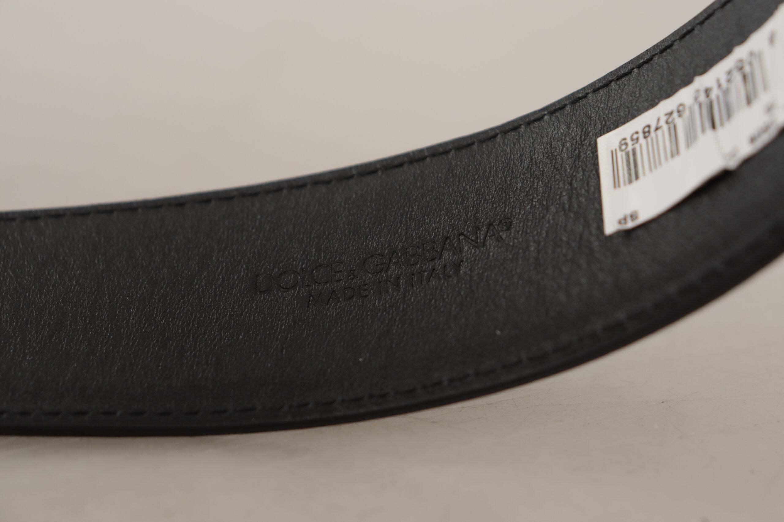 Ceinture élégante en cuir noir Dolce &amp; Gabbana