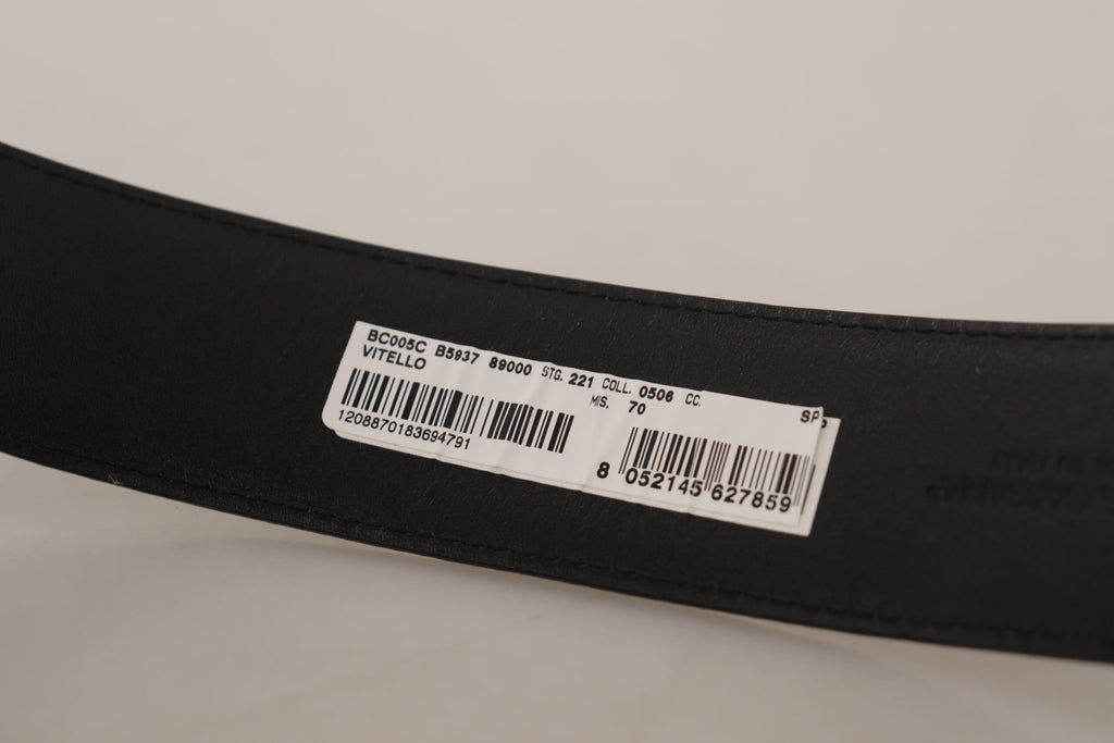 Ceinture élégante en cuir noir Dolce &amp; Gabbana