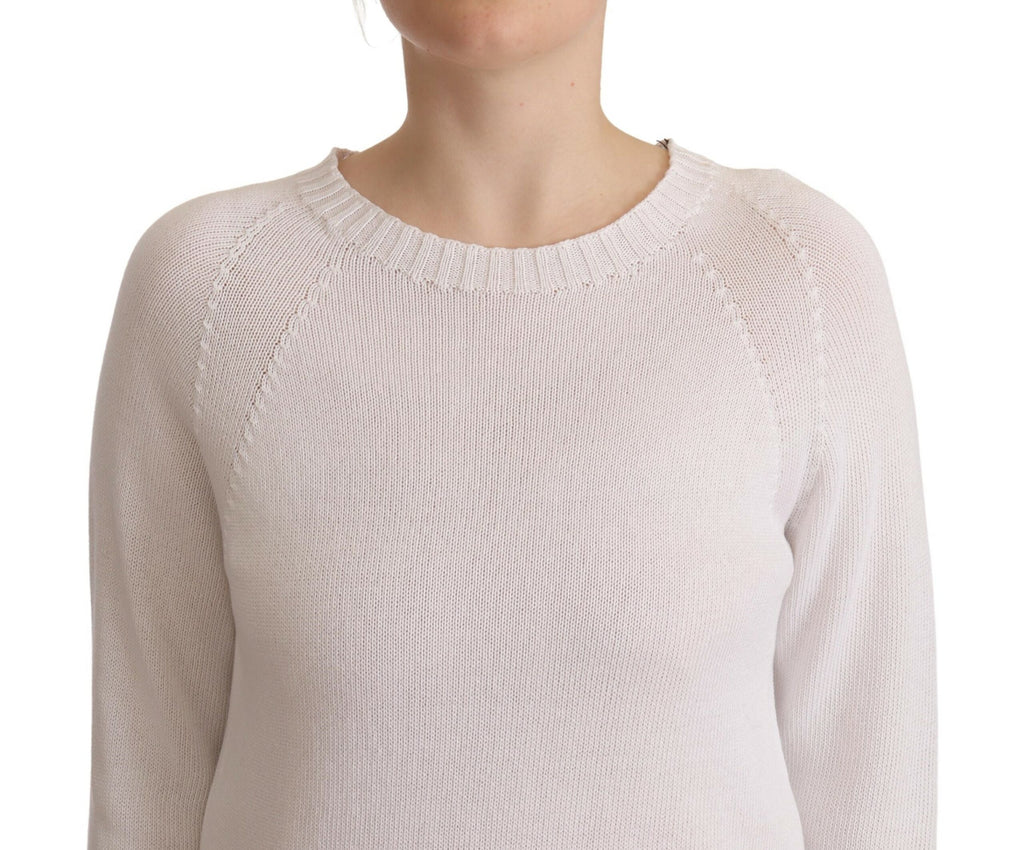 Alpha Studio Eleganter weißer Baumwollpullover