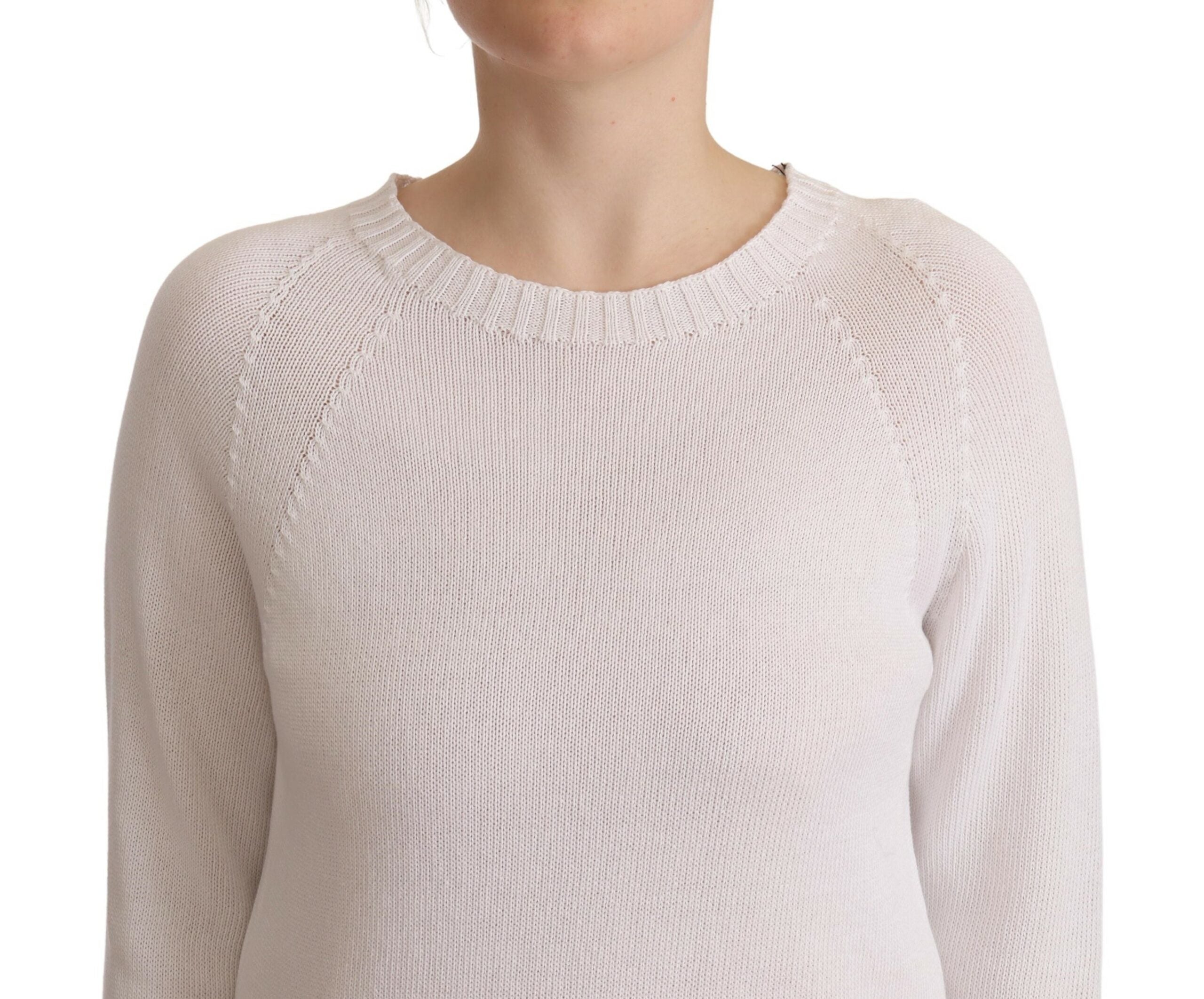 Alpha Studio Eleganter weißer Baumwollpullover