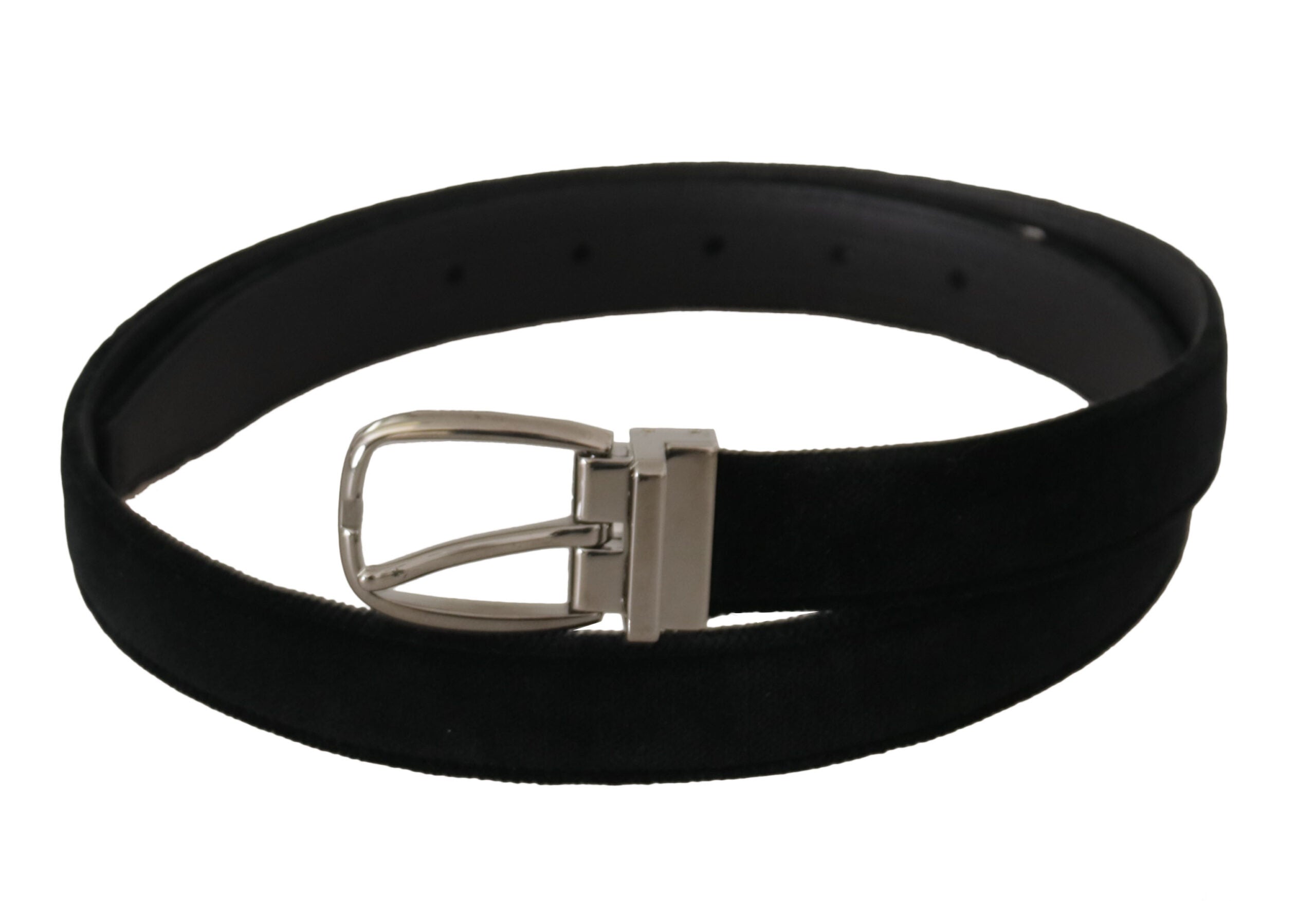 Ceinture élégante en velours noir avec boucle gravée Dolce &amp; Gabbana