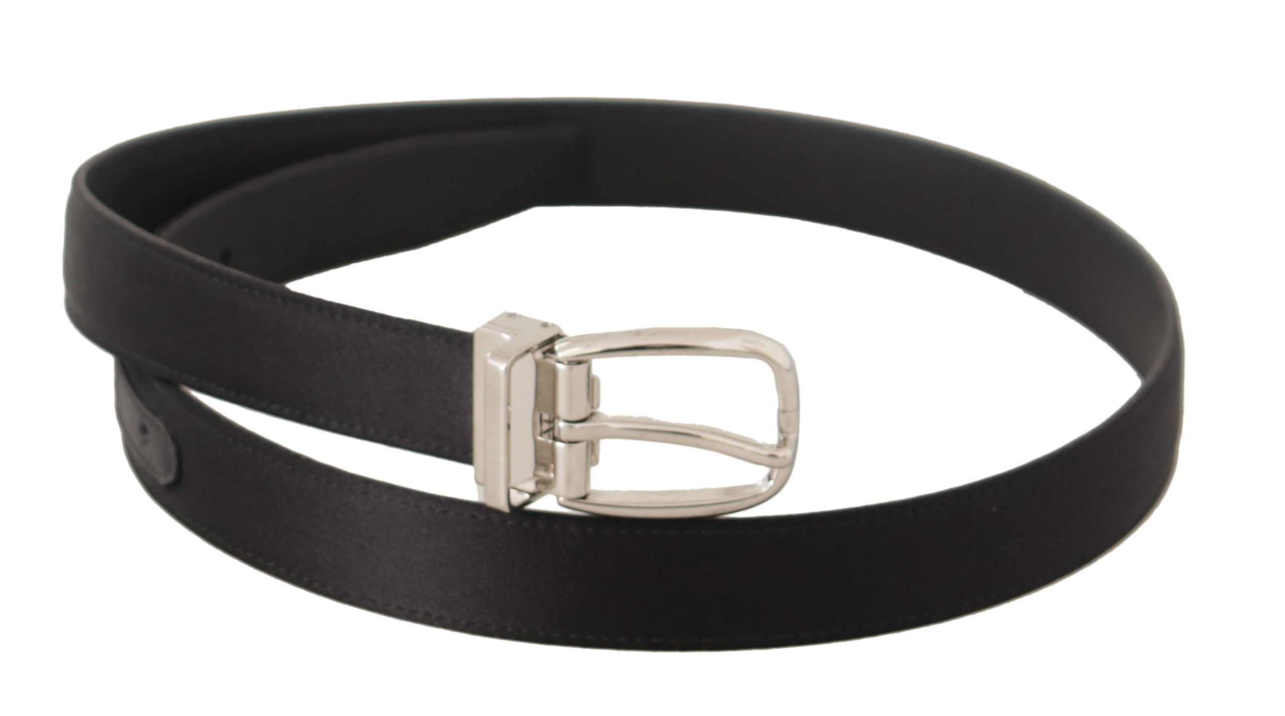 Ceinture élégante en cuir et toile noire Dolce &amp; Gabbana