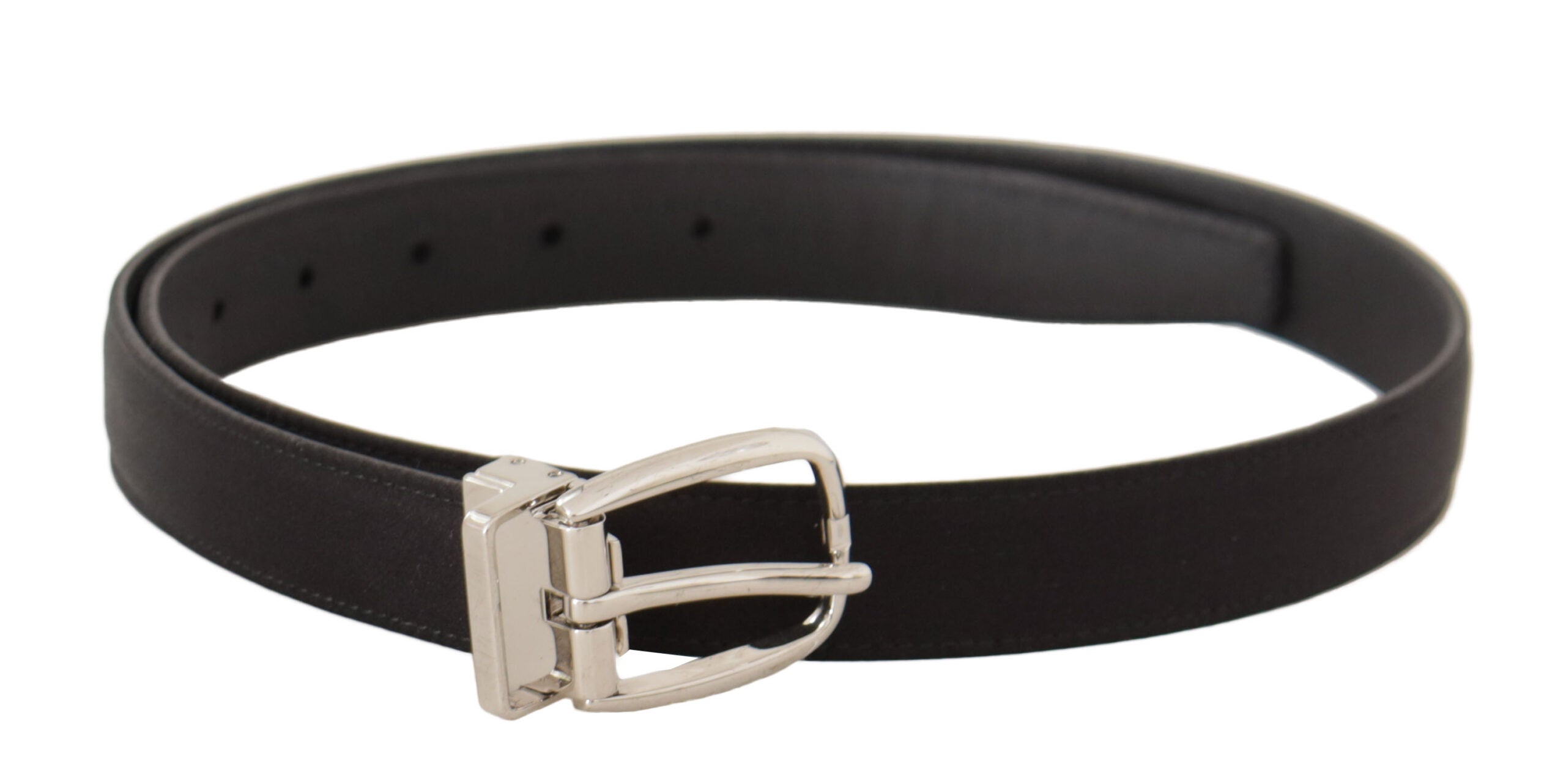 Ceinture élégante en cuir et toile noire Dolce &amp; Gabbana