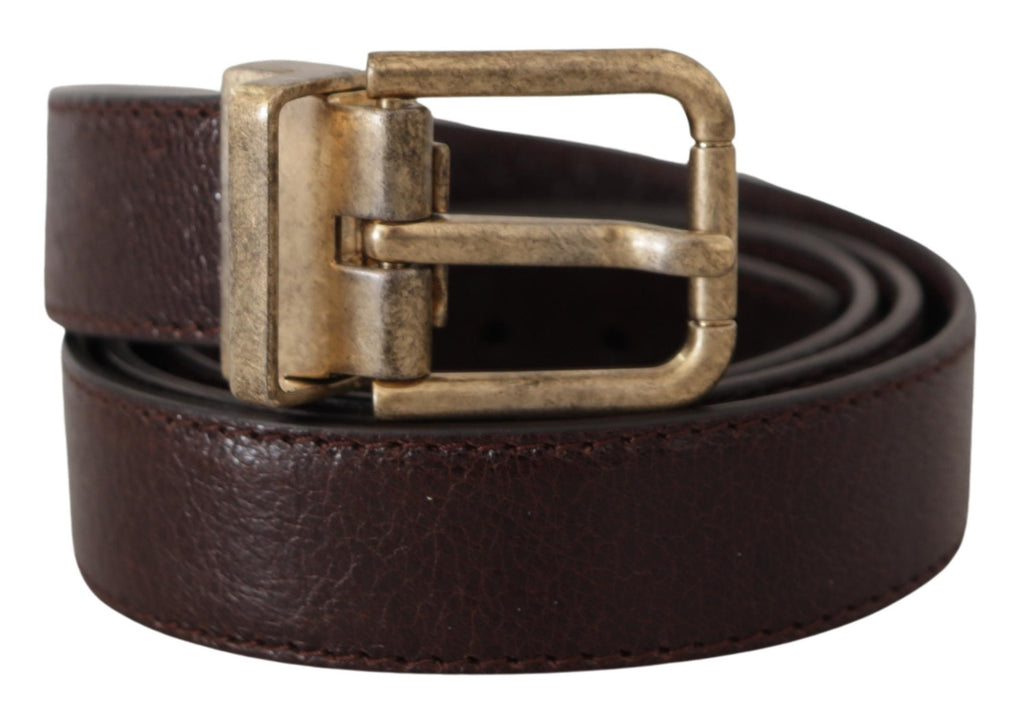 Ceinture élégante en cuir Dolce &amp; Gabbana avec boucle gravée