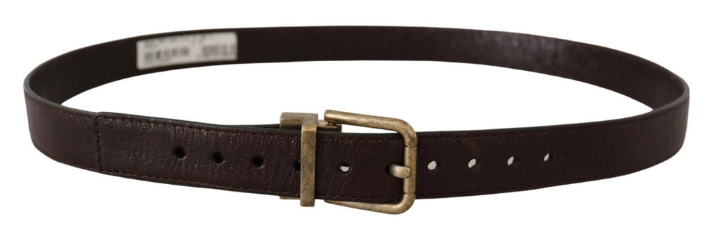 Ceinture élégante en cuir Dolce &amp; Gabbana avec boucle gravée