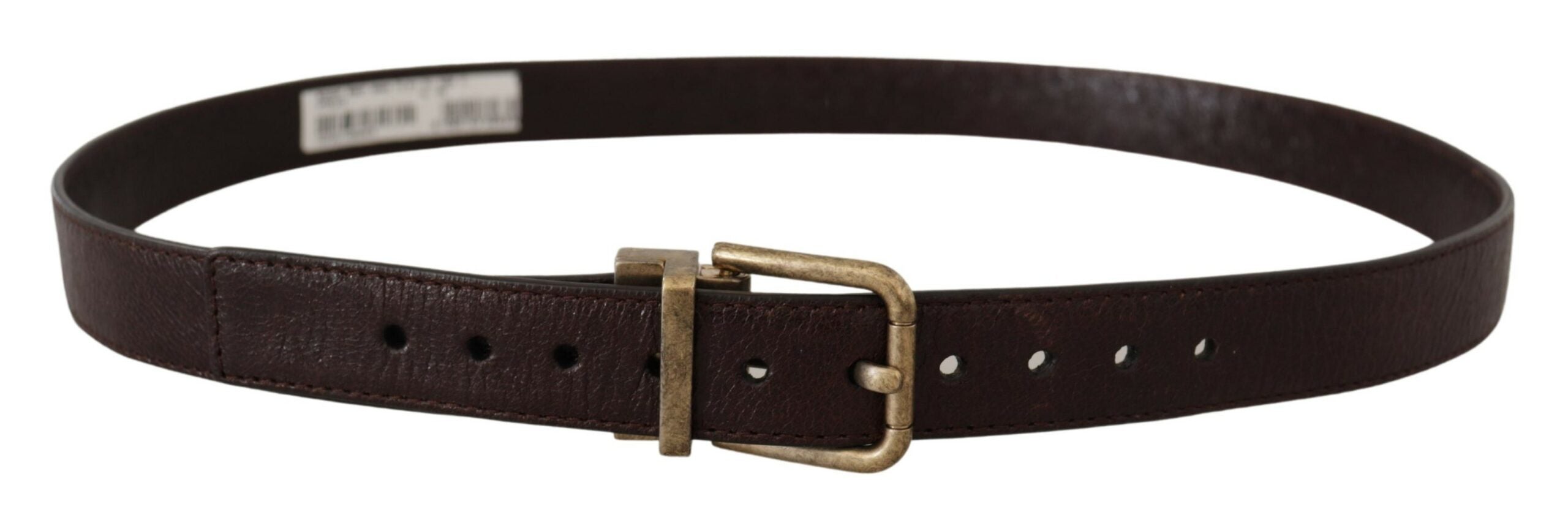 Ceinture élégante en cuir Dolce &amp; Gabbana avec boucle gravée