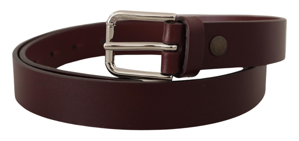 Ceinture en cuir marron luxe Dolce &amp; Gabbana avec boucle en métal