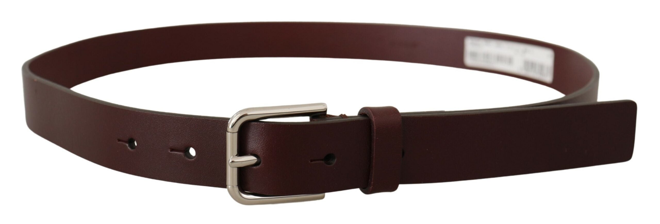 Ceinture en cuir marron luxe Dolce &amp; Gabbana avec boucle en métal