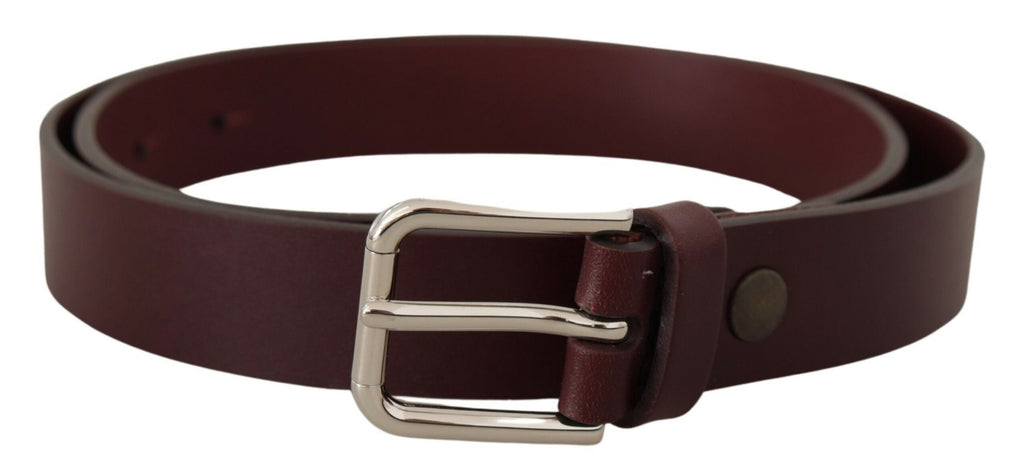 Ceinture en cuir marron luxe Dolce &amp; Gabbana avec boucle en métal