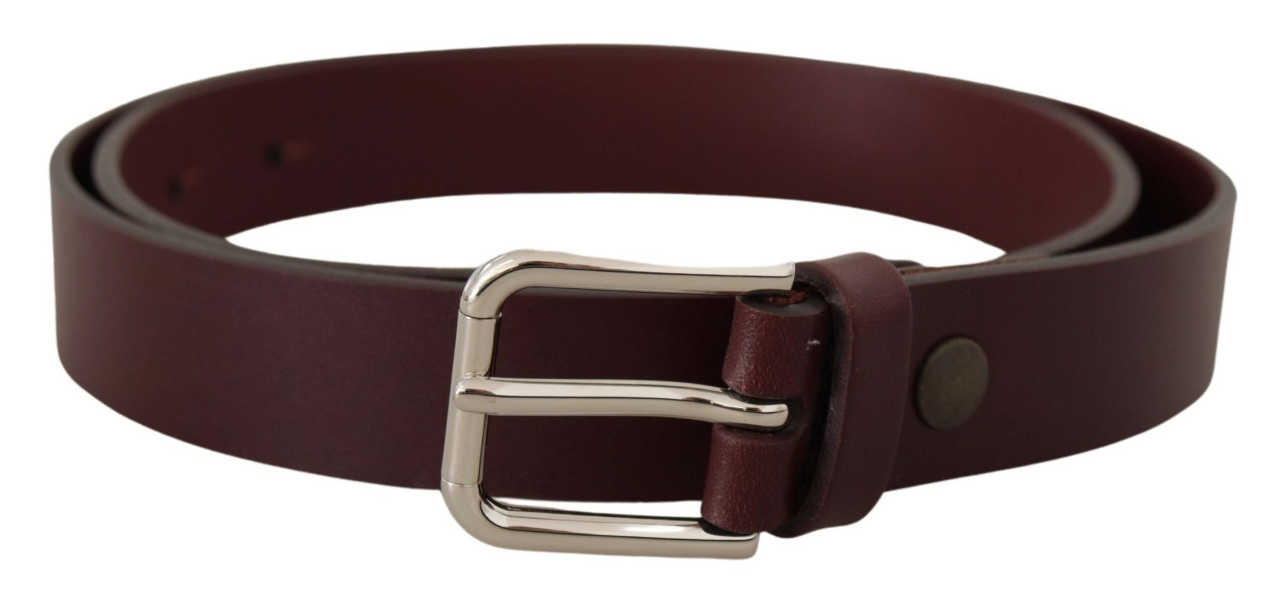 Ceinture en cuir marron luxe Dolce &amp; Gabbana avec boucle en métal