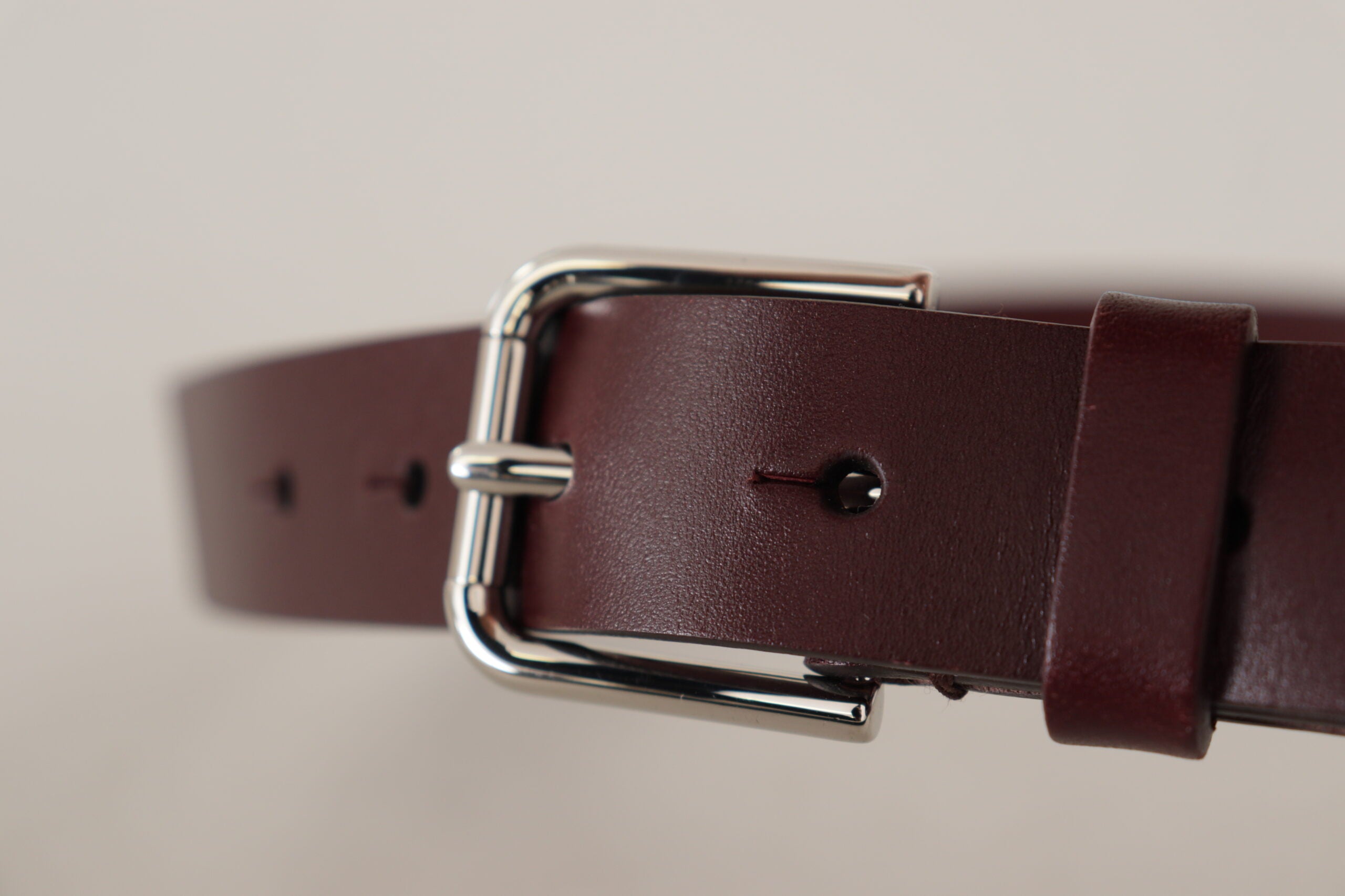 Ceinture en cuir marron luxe Dolce &amp; Gabbana avec boucle en métal