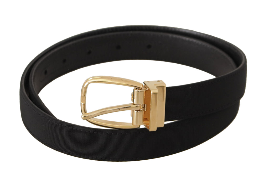 Ceinture élégante en cuir noir Dolce &amp; Gabbana