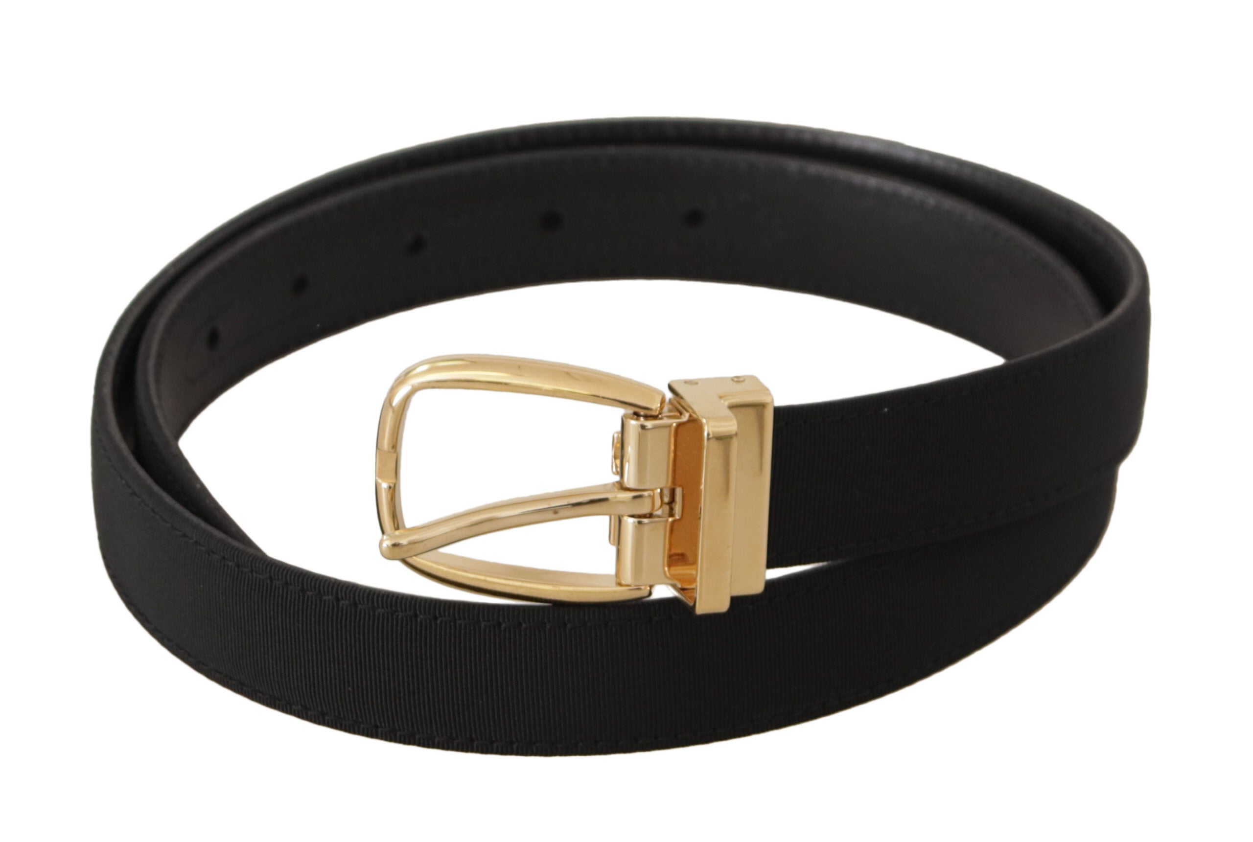 Ceinture élégante en cuir noir Dolce &amp; Gabbana