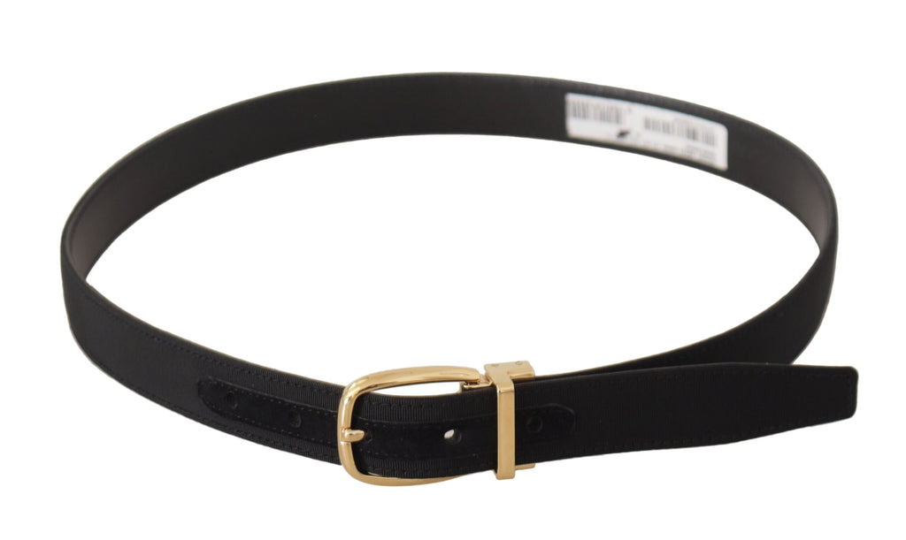 Ceinture élégante en cuir noir Dolce &amp; Gabbana