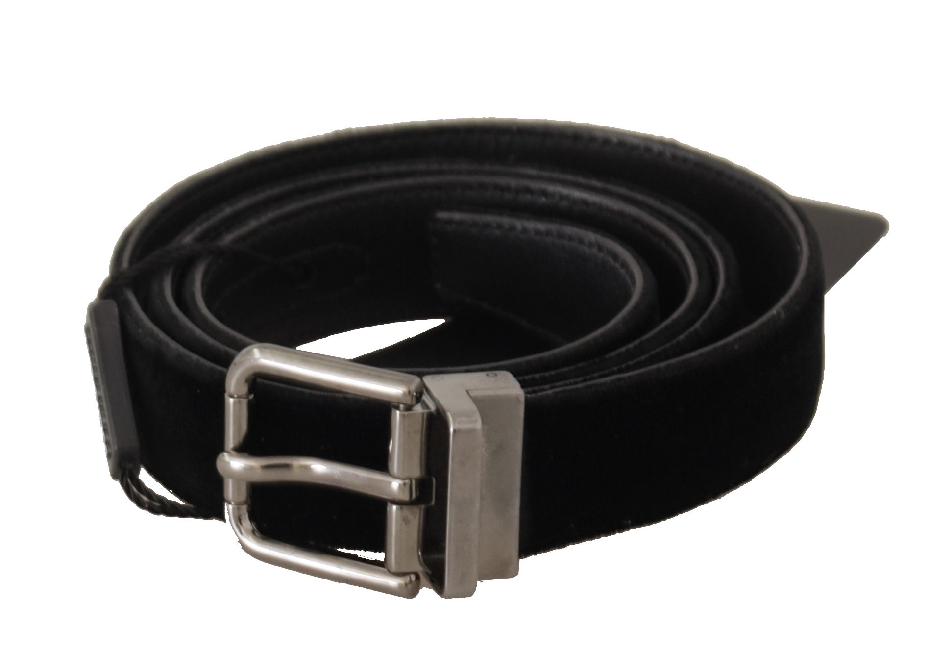 Ceinture élégante en coton et cuir noir Dolce &amp; Gabbana D&amp;G