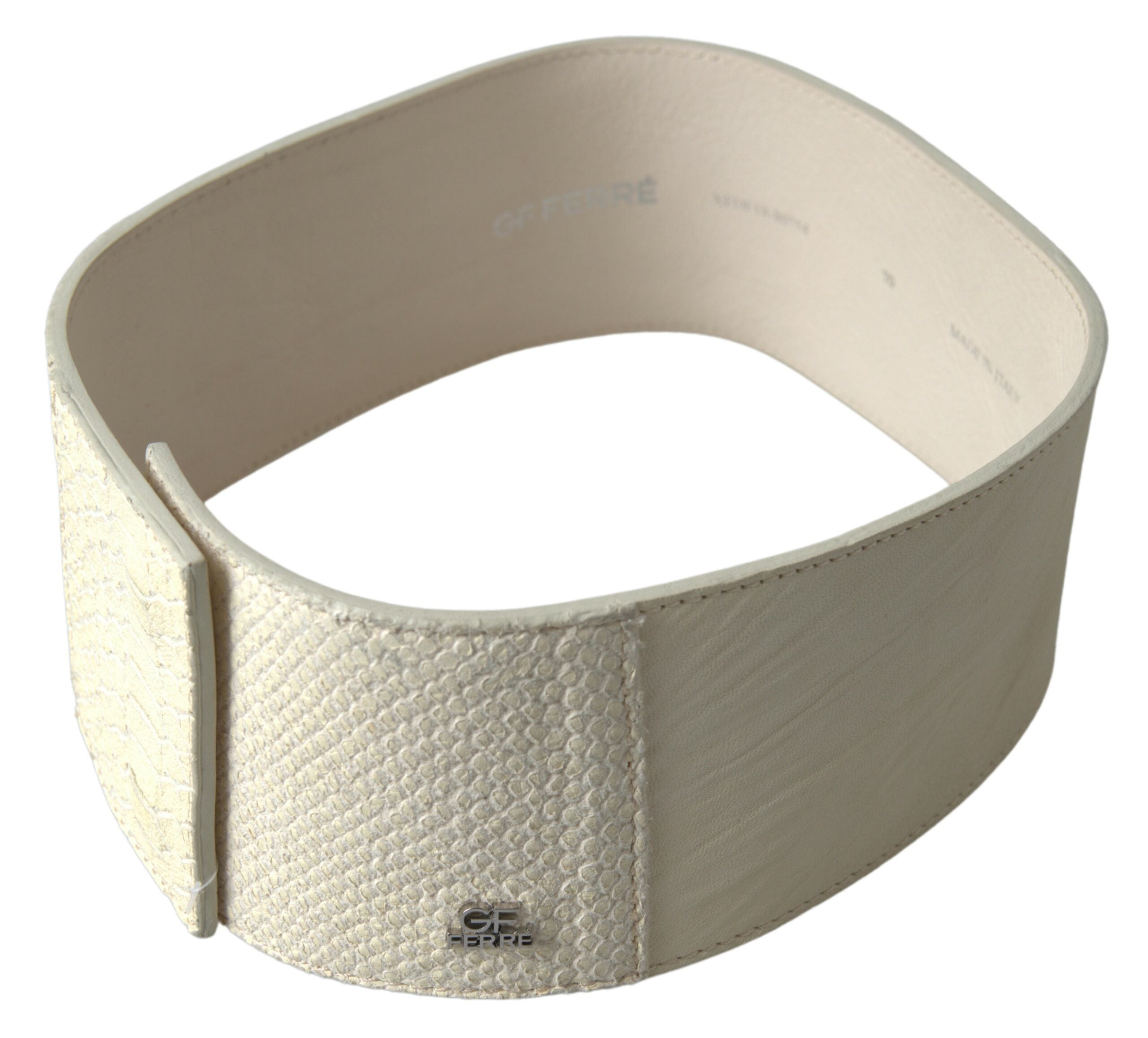Ceinture tendance à boutons-pression blanc cassé GF Ferre Chic
