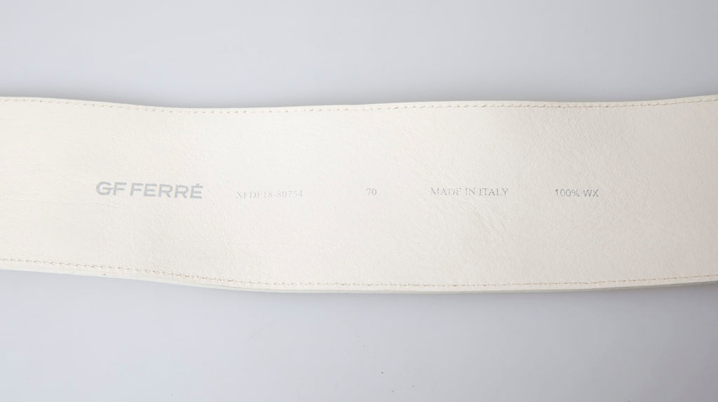 Ceinture tendance à boutons-pression blanc cassé GF Ferre Chic