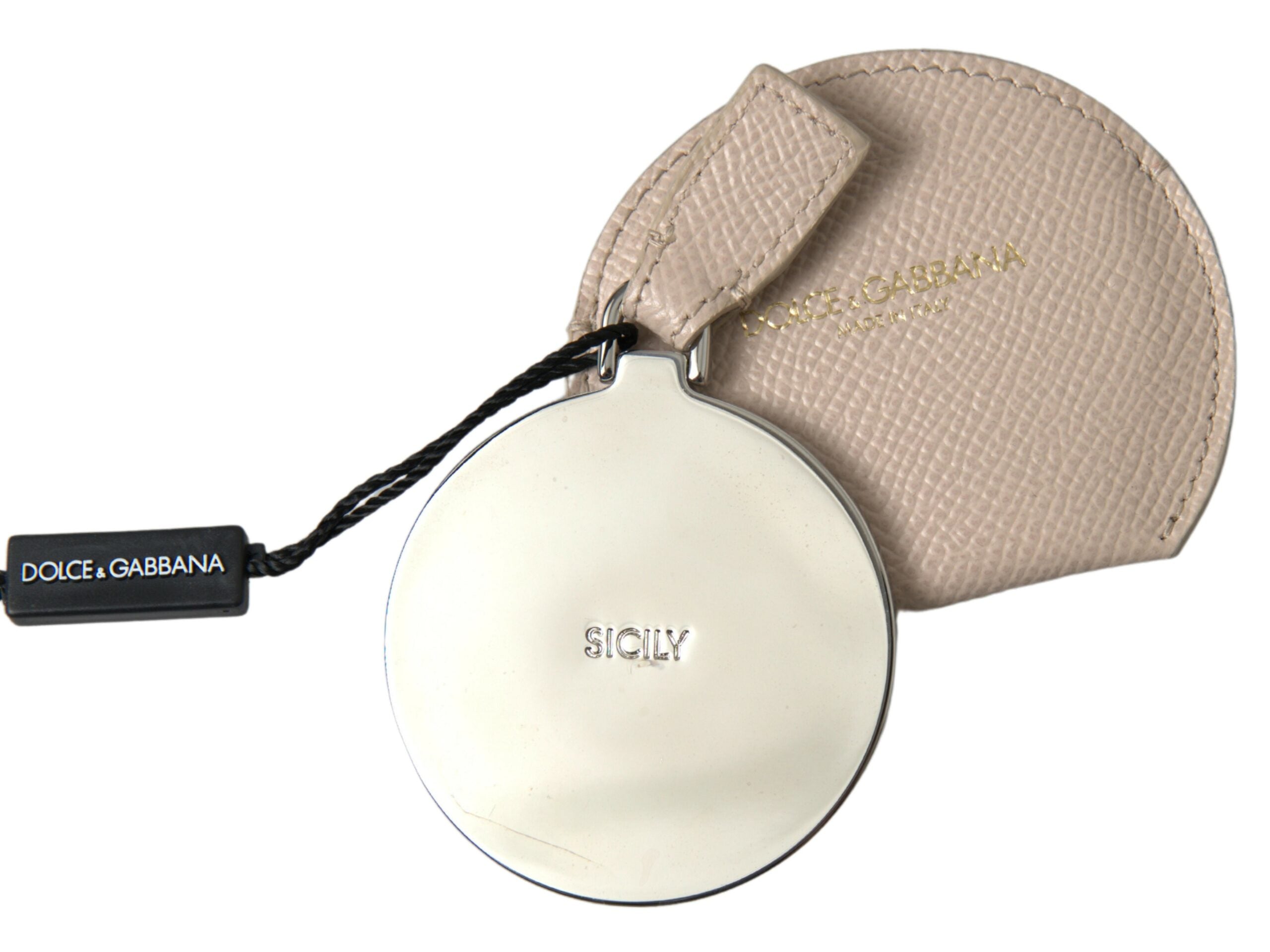 Porte-miroir à main élégant en cuir de veau Dolce &amp; Gabbana