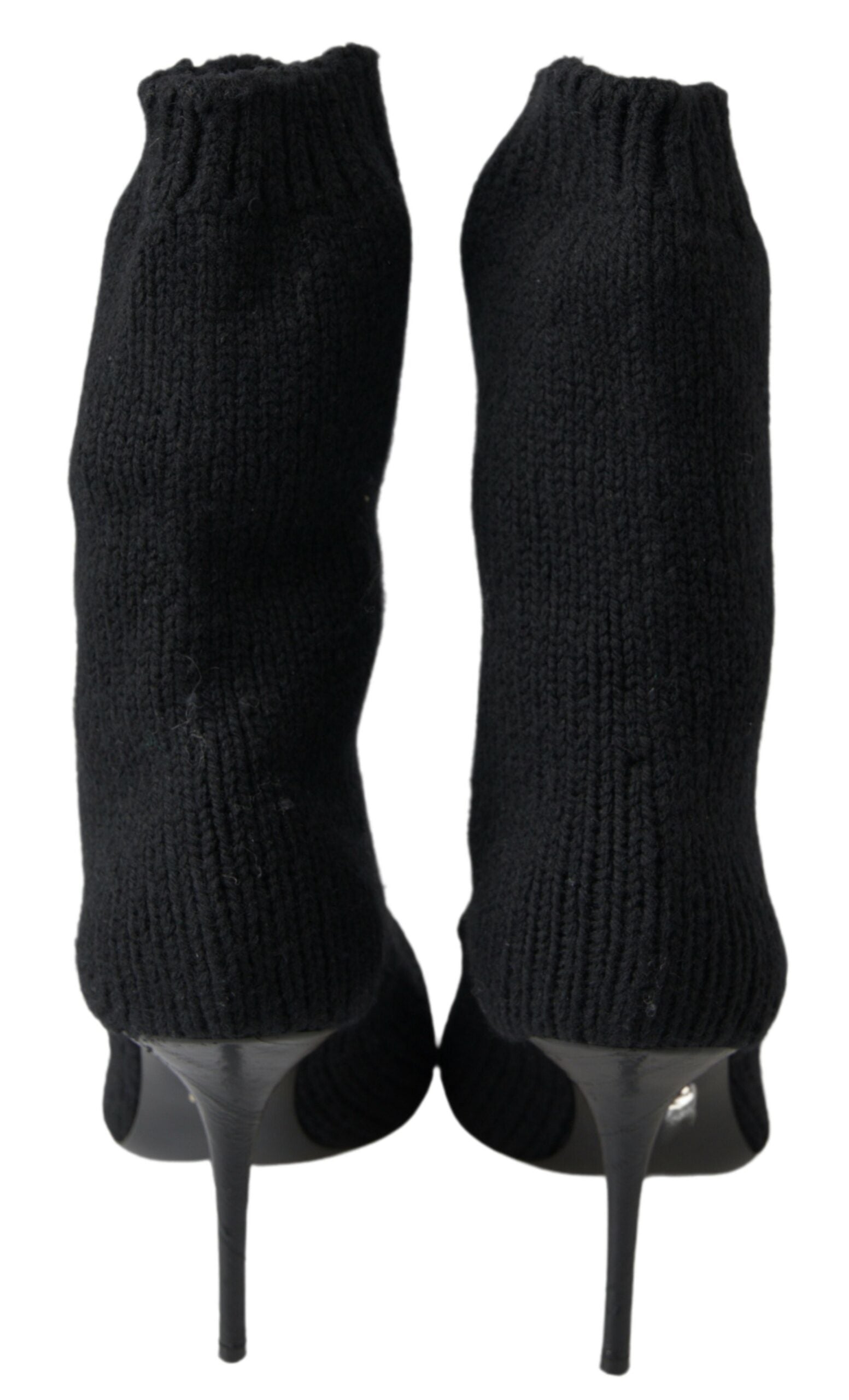 Dolce &amp; Gabbana Elegante schwarze Viskose-Halbstiefel
