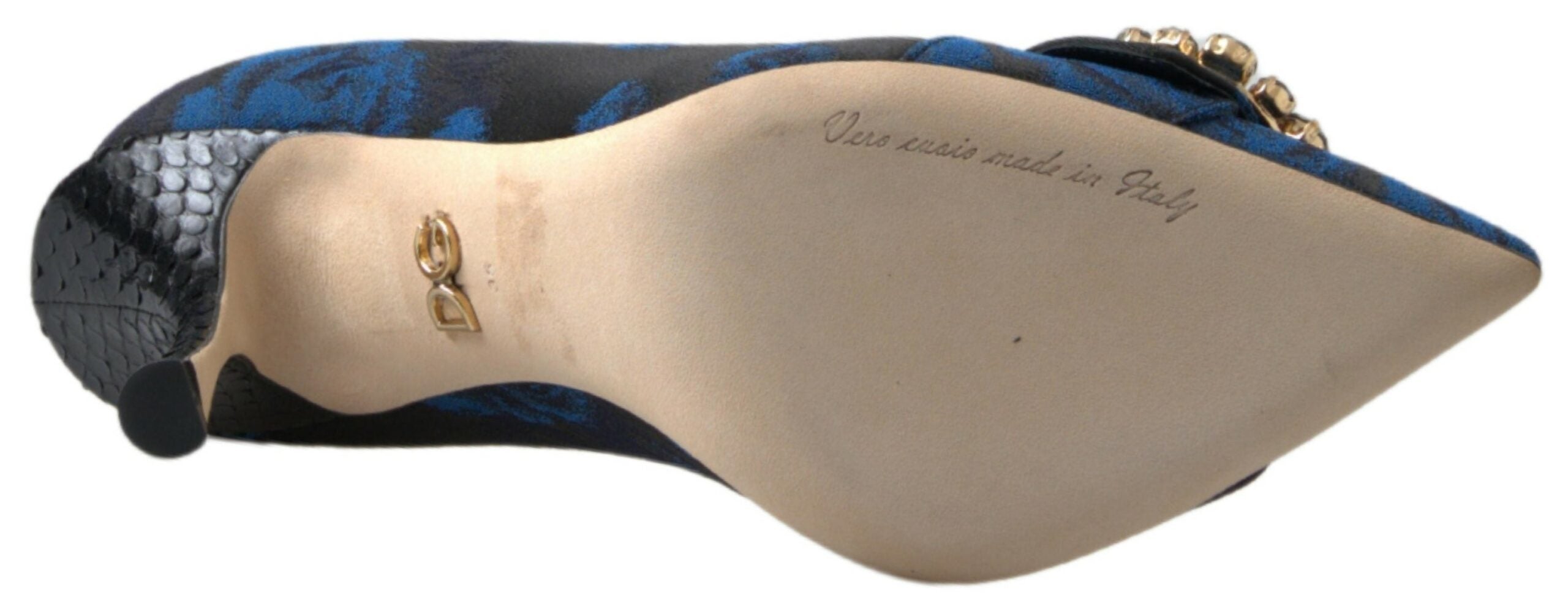 Escarpins élégants Dolce &amp; Gabbana ornés de cristaux bleus