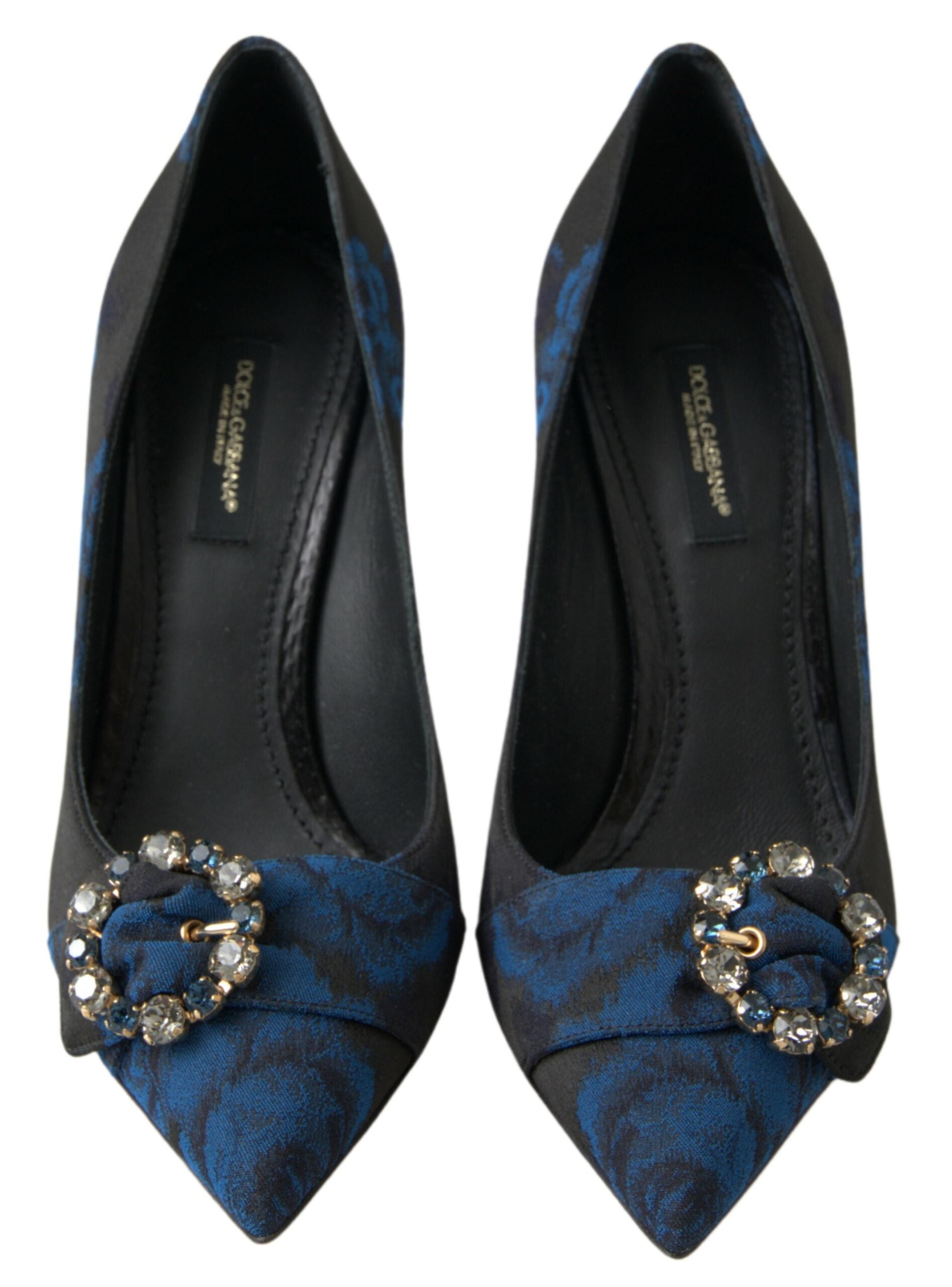 Escarpins élégants Dolce &amp; Gabbana ornés de cristaux bleus