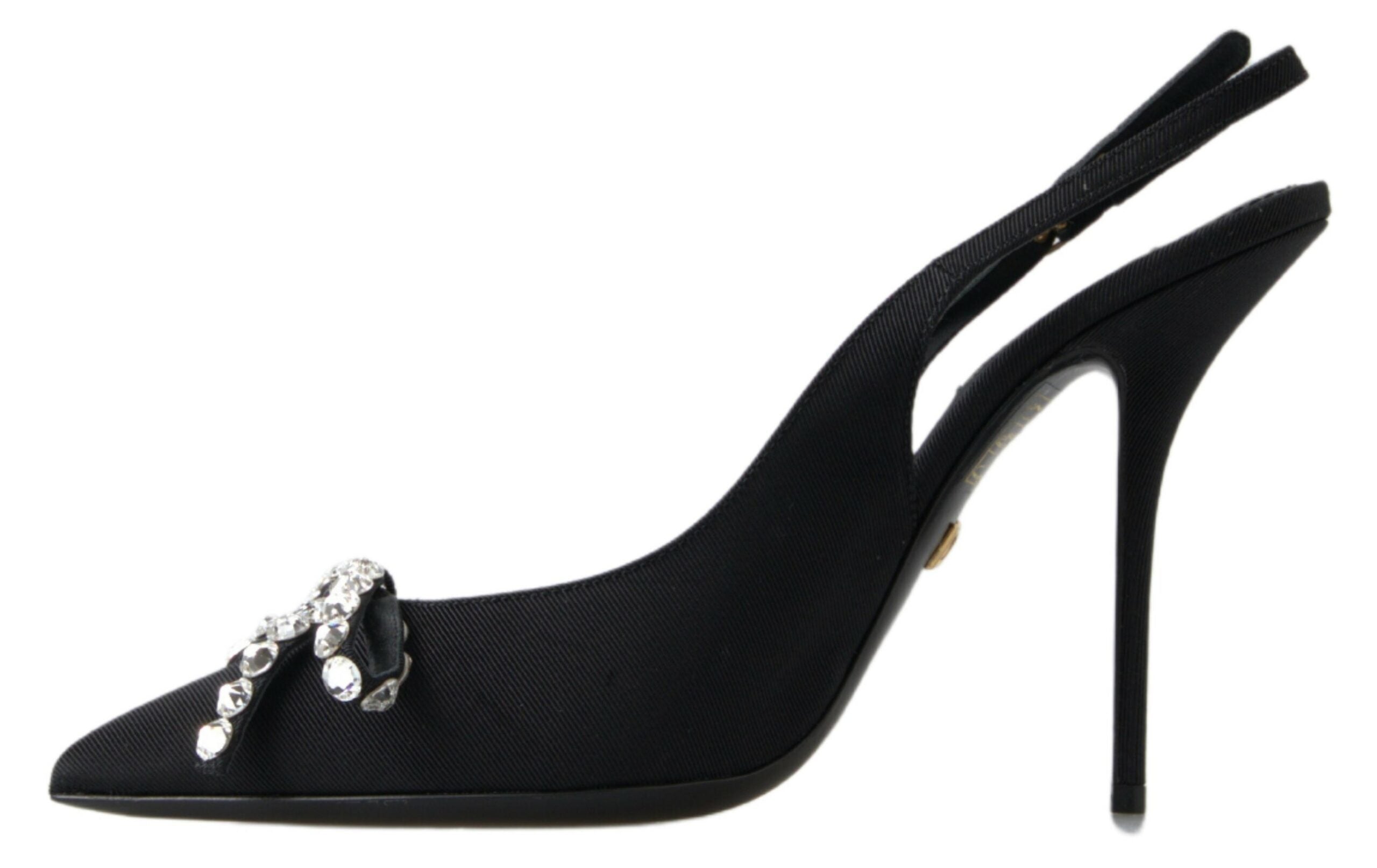 Escarpins à talons et bride arrière noirs ornés Dolce &amp; Gabbana