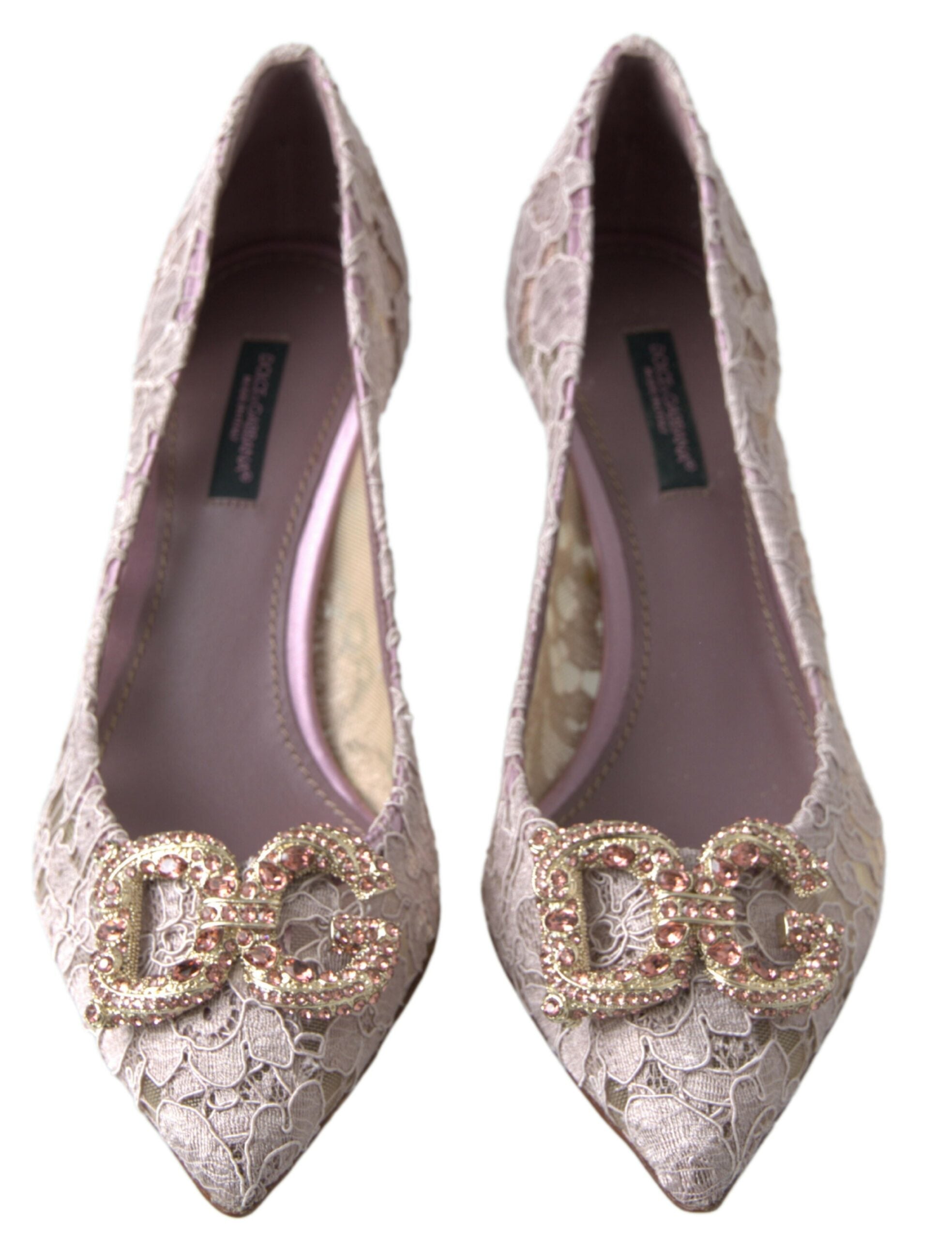 Dolce &amp; Gabbana - Escarpins élégants ornés de cristaux roses