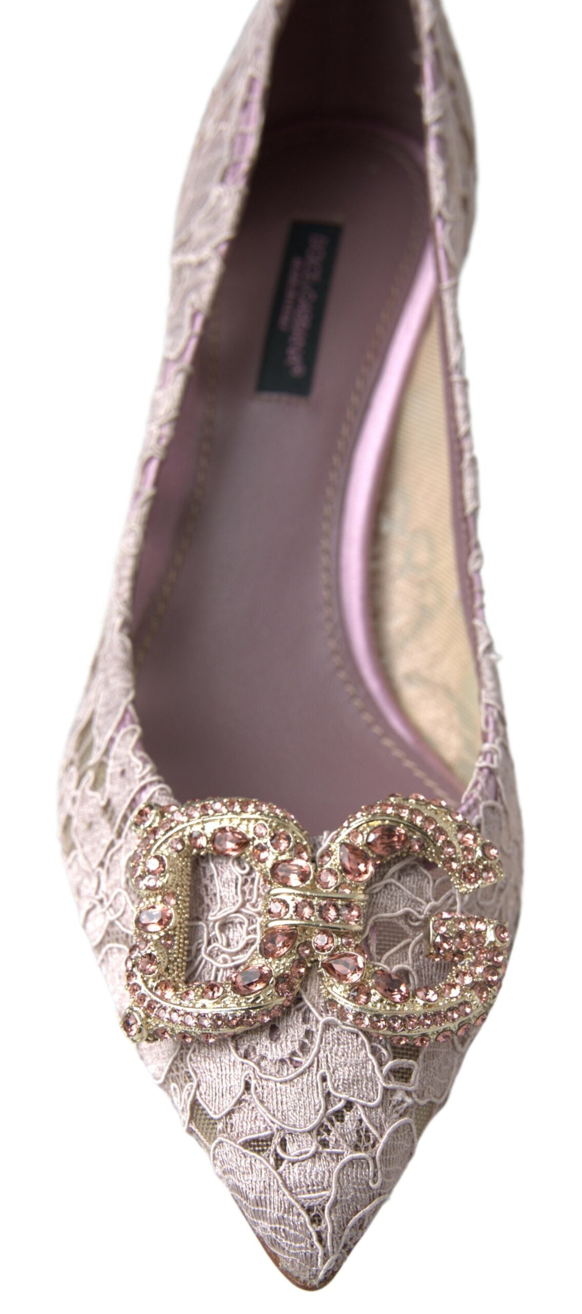 Dolce &amp; Gabbana - Escarpins élégants ornés de cristaux roses