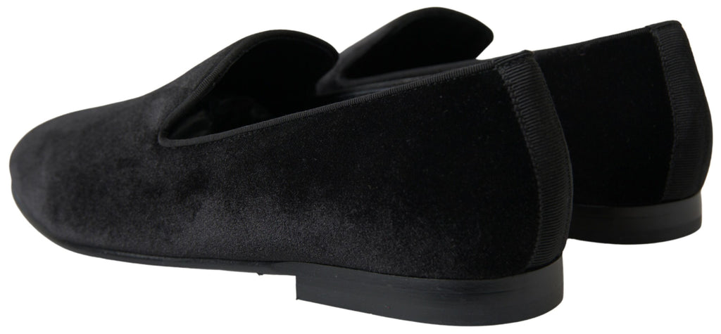 Mocassins élégants en velours noir Dolce &amp; Gabbana pour homme