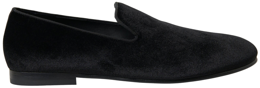 Mocassins élégants en velours noir Dolce &amp; Gabbana pour homme