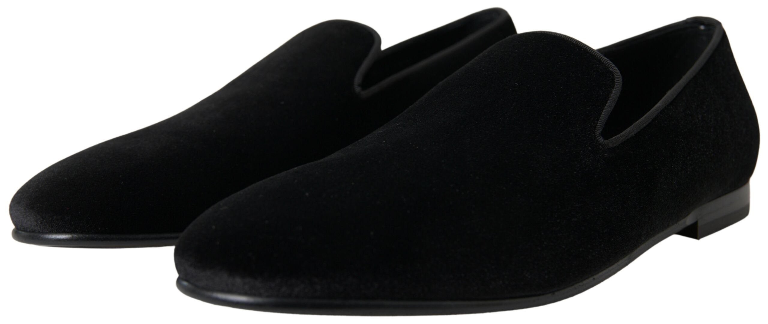 Mocassins élégants en velours noir Dolce &amp; Gabbana pour homme