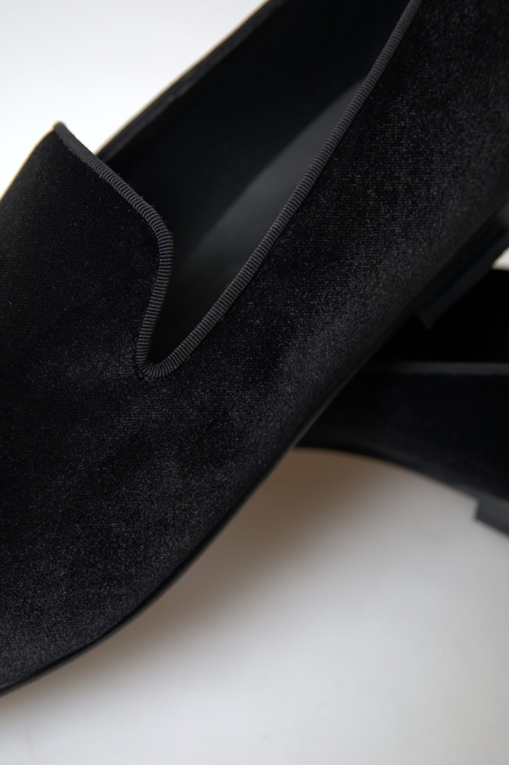 Mocassins élégants en velours noir Dolce &amp; Gabbana pour homme