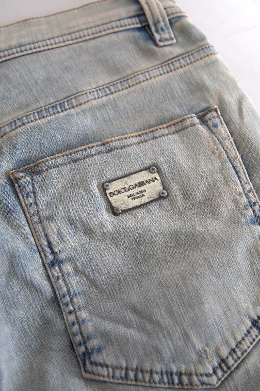 Dolce &amp; Gabbana – Schicke Skinny-Jeans mit mittlerer Taille in Blau