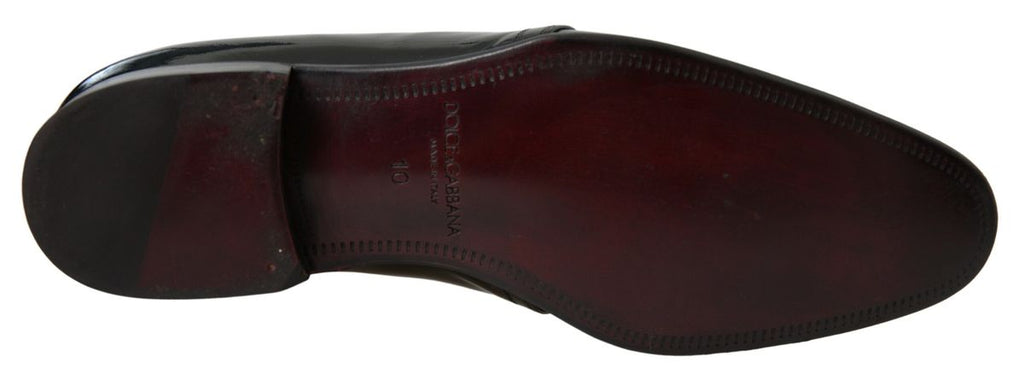 Dolce &amp; Gabbana Elegante formelle Herrenschuhe aus schwarzem Lackleder