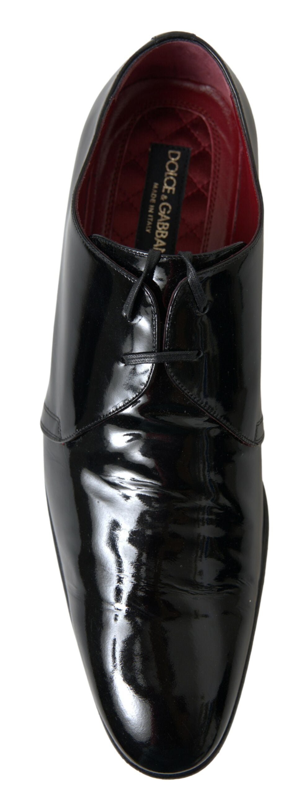 Dolce &amp; Gabbana Elegante formelle Herrenschuhe aus schwarzem Lackleder