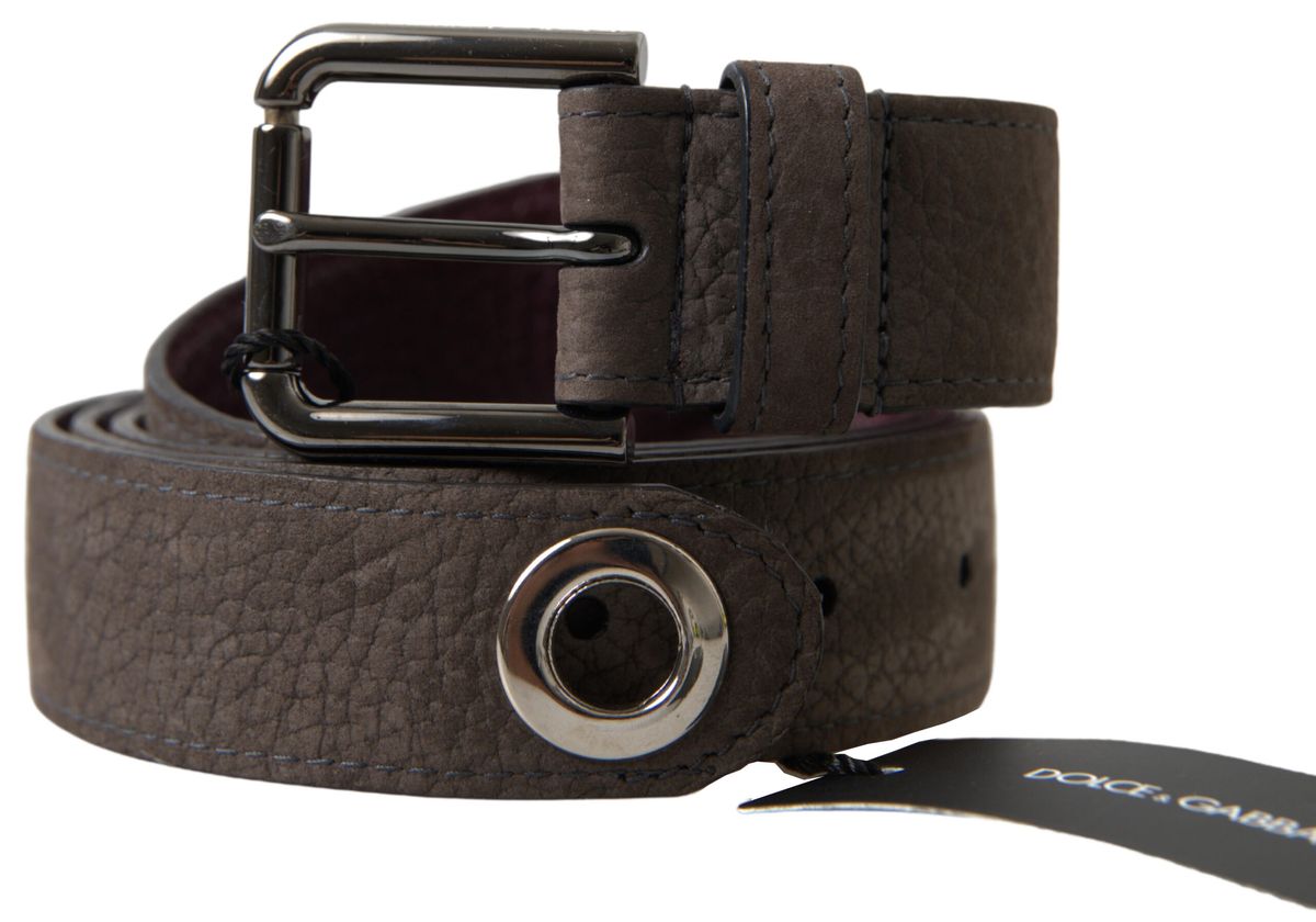 Ceinture élégante en cuir marron Dolce &amp; Gabbana avec boucle en métal